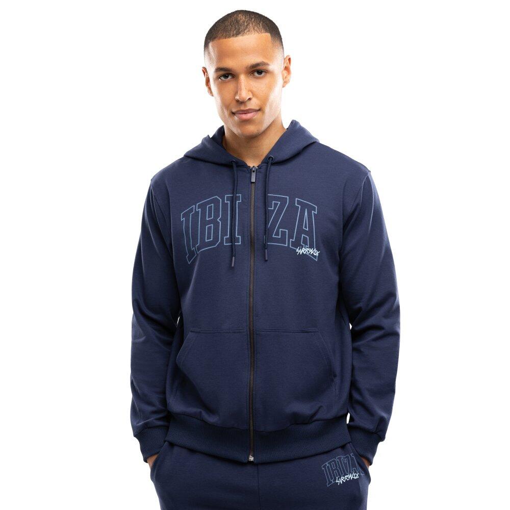 Męska rozpinana bluza z kapturem Lifestyle Siroko IBZ Mares Stone Blue
