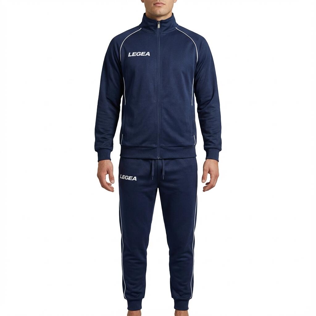 Junior Dres Sportowy z Poliestru-Bawełny - Niebiesko-Biały