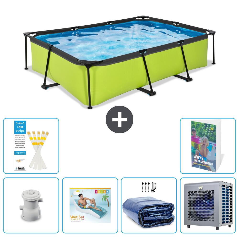 EXIT TOYS Basen Prostokątny - 300x200x65 cm - 7-częściowy S286