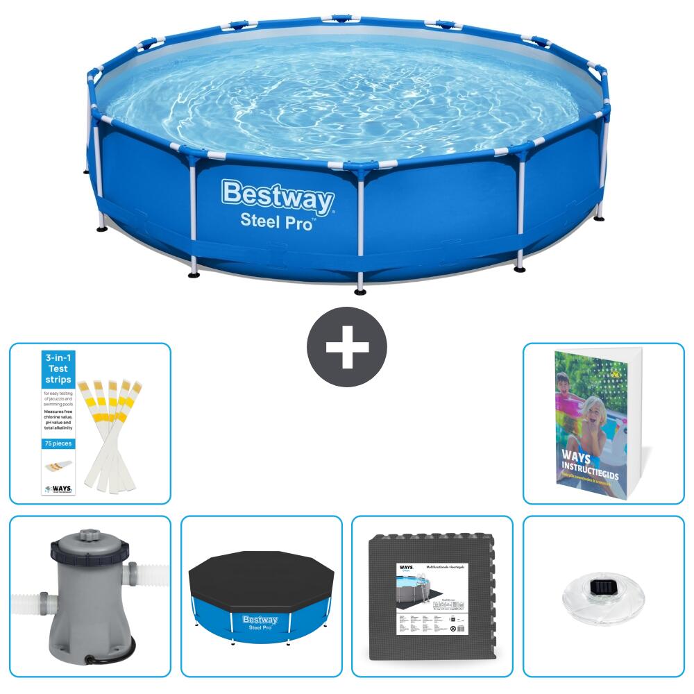 BESTWAY Basen Steel Pro Okrągły - 305x76 cm - 7-częściowy S312