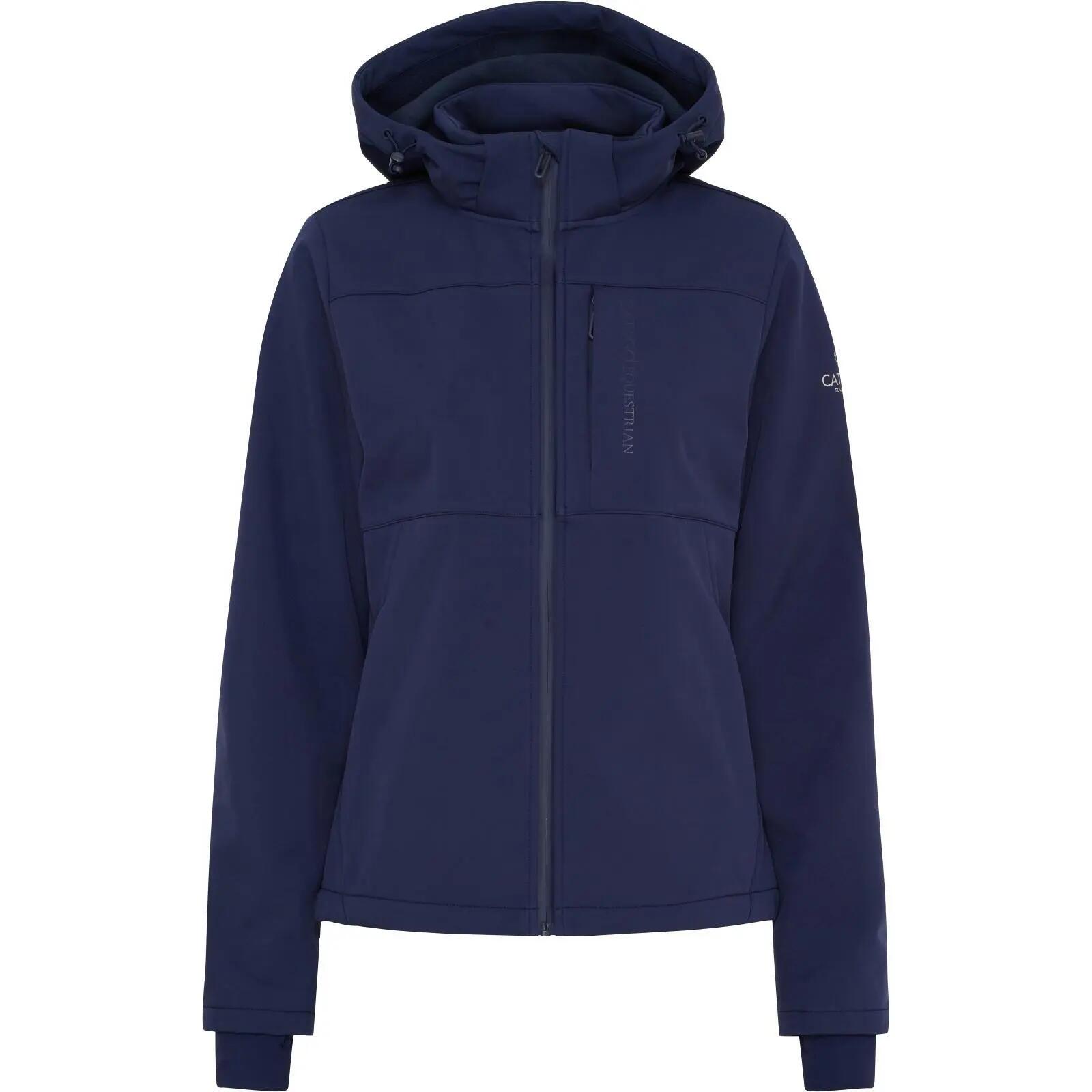 Kurtka jeździecka z kapturem softshell full zip damska Catago Vanetta