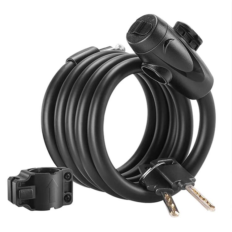 Zamek rowerowy 1,5m - stalowy kabel odporny na mróz, zwijany