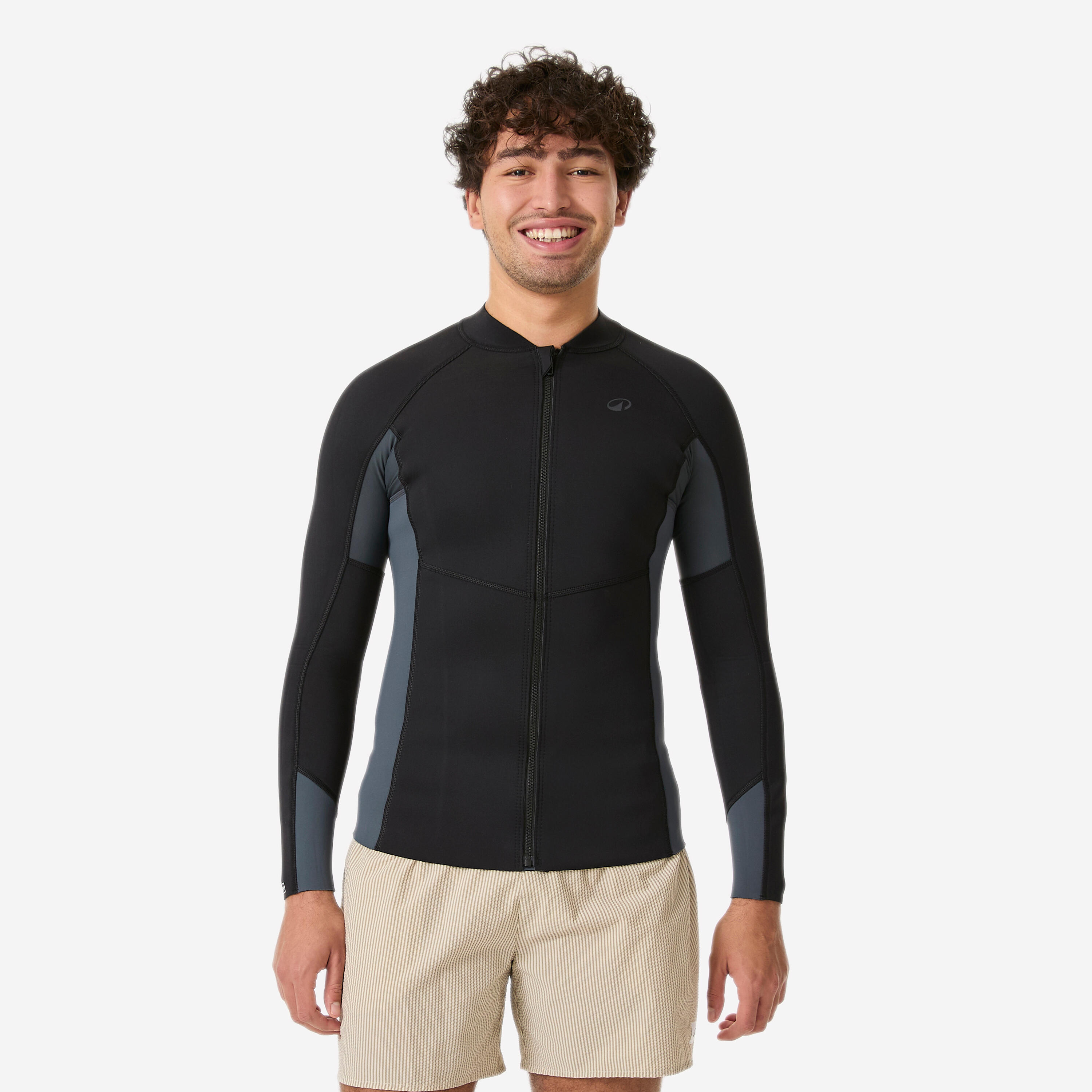Top UV do snorkelingu męski Decathlon z kauczuku Yulex 1,5 mm długi rękaw
