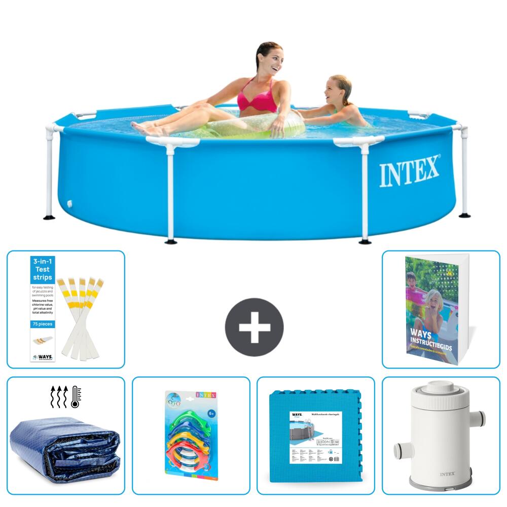 INTEX Basen ze stelażem Okrągły - 244x51 cm - 7-częściowy S55