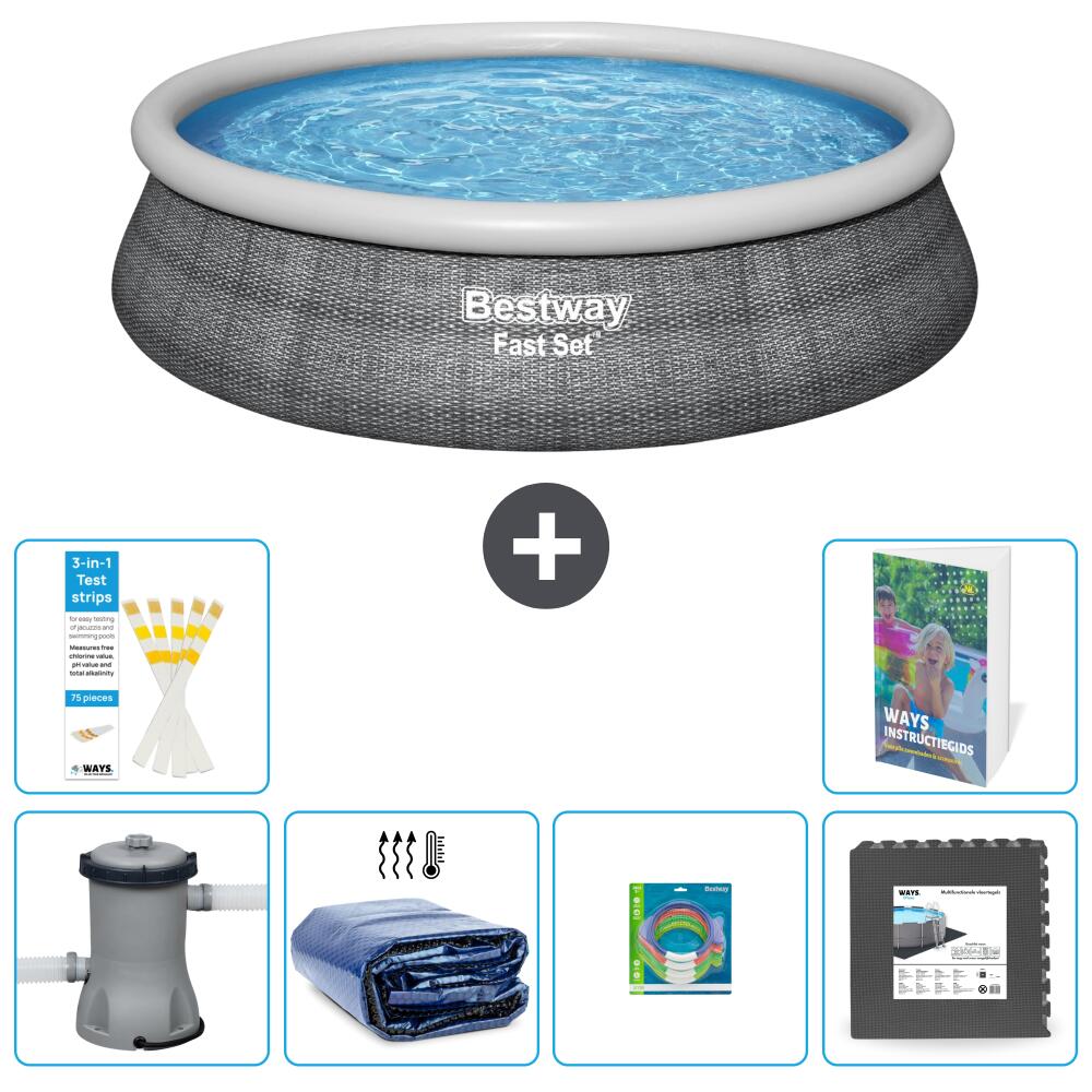 BESTWAY Basen Fast Set Okrągły - 457x84 cm - 7-częściowy S177