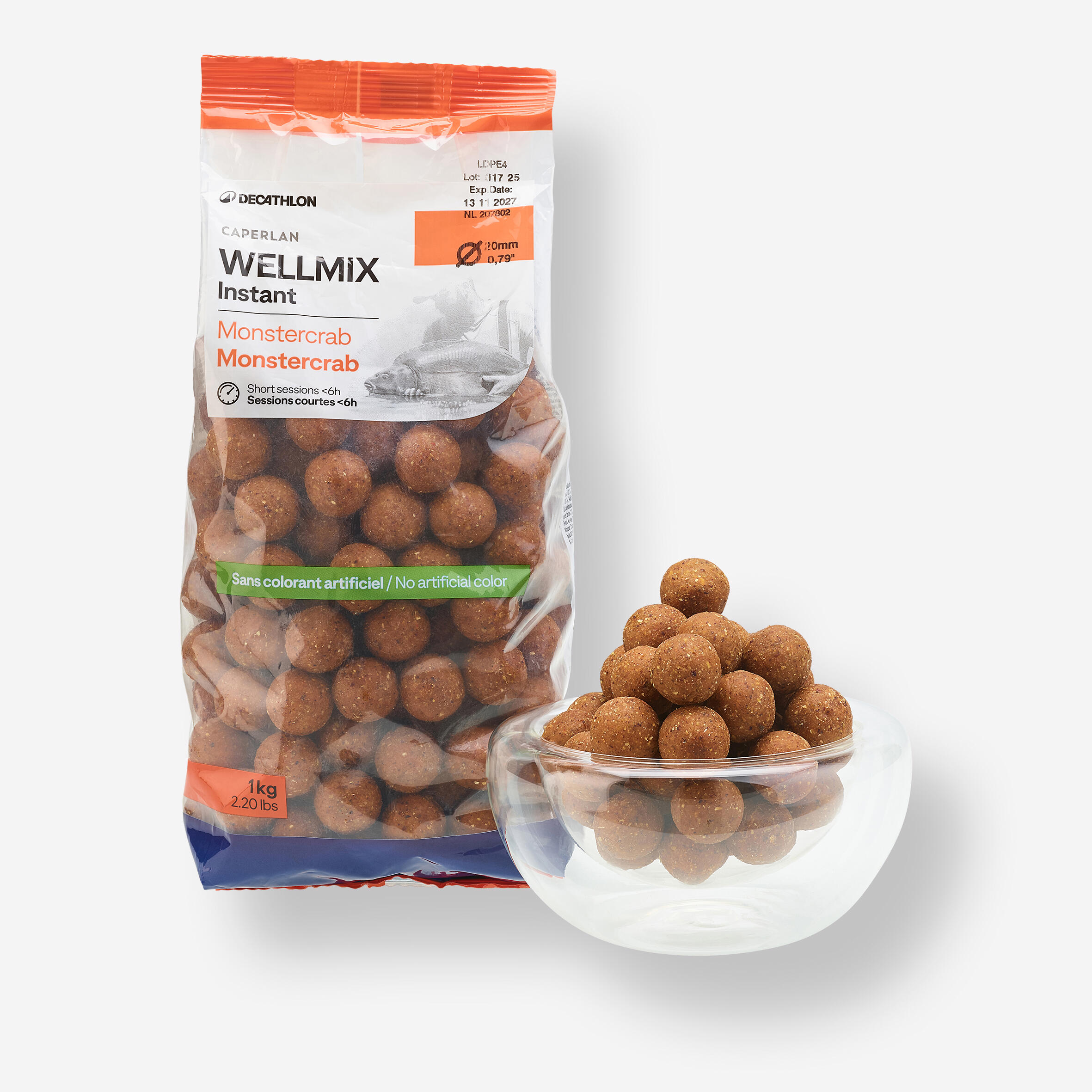 Kulki proteinowe Caperlan Wellmix Instant 20 mm 1 kg monstercrab
