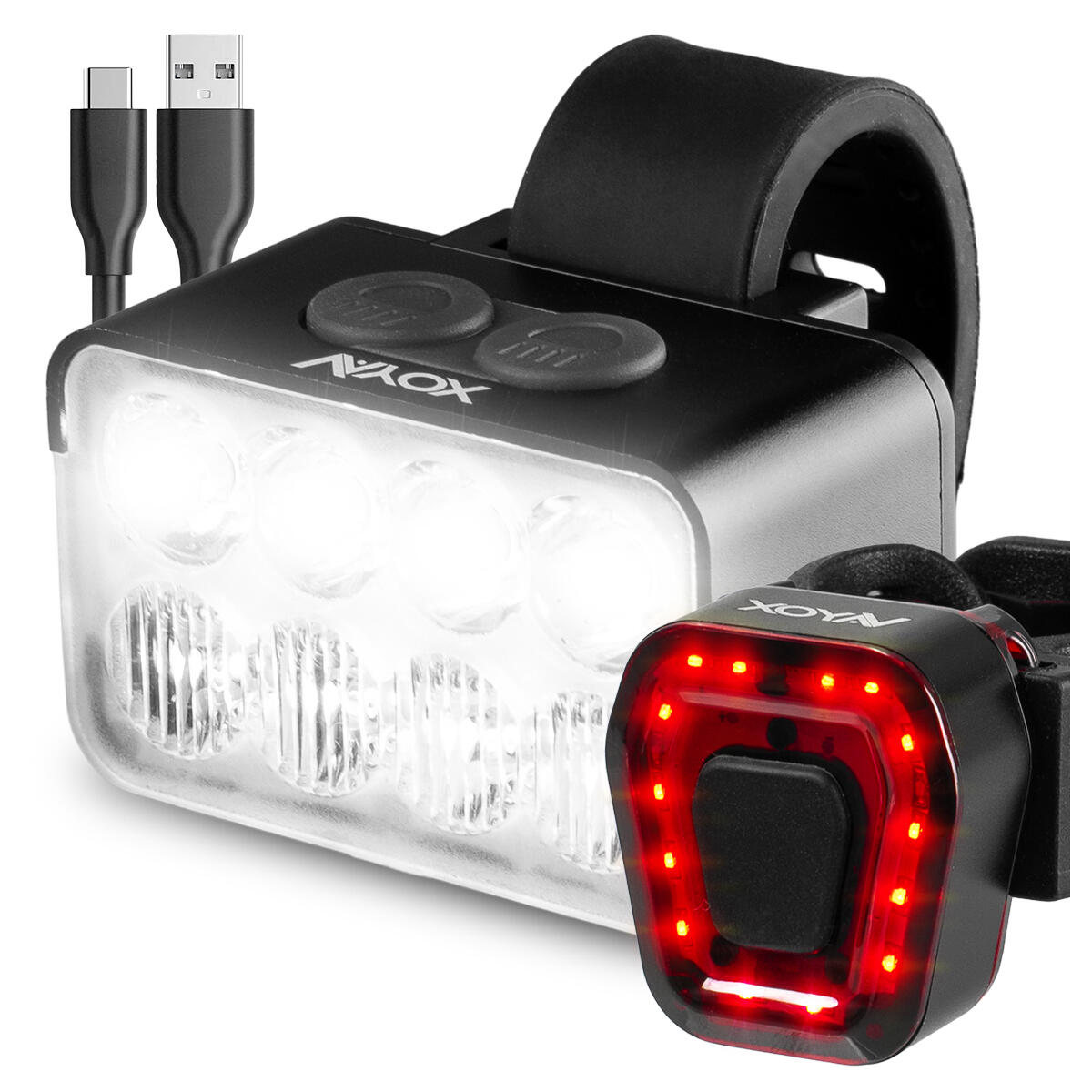 Zestaw lampek rowerowych VAYOX VA0151 + VA0048 przednia i tylna LED
