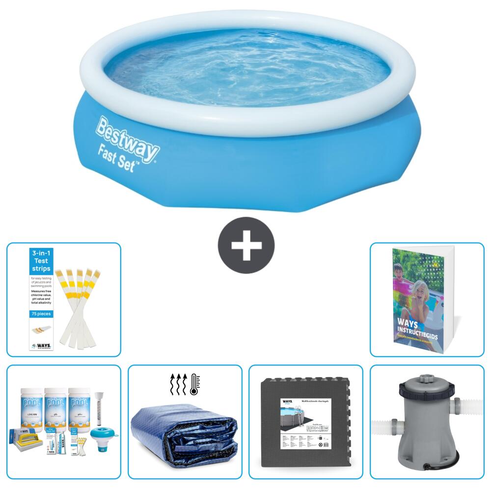 BESTWAY Basen Fast Set Okrągły - 305x76 cm - 7-częściowy S59