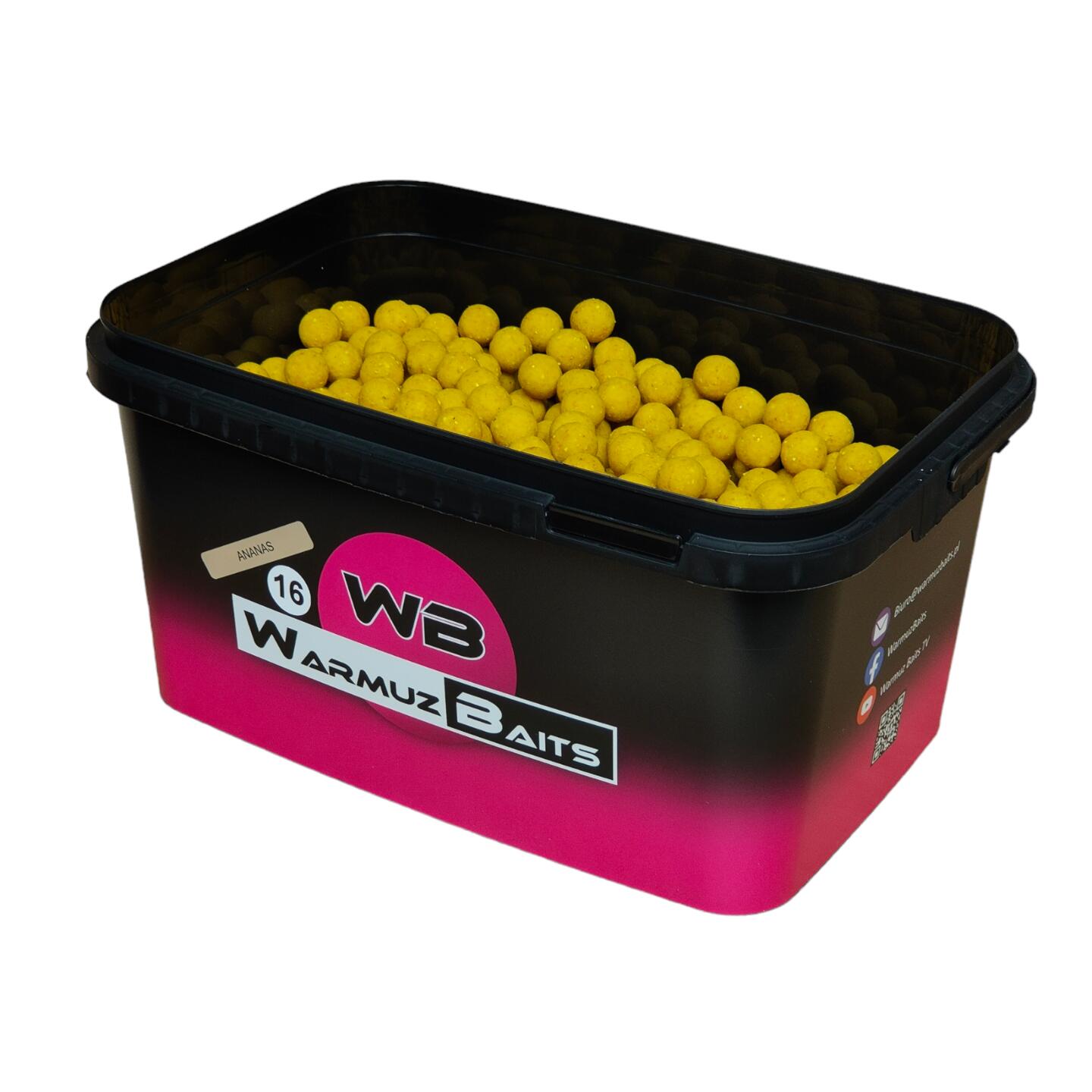 Kulki zanętowe 16mm Warmuz Baits Wiadro 3kg ANANAS