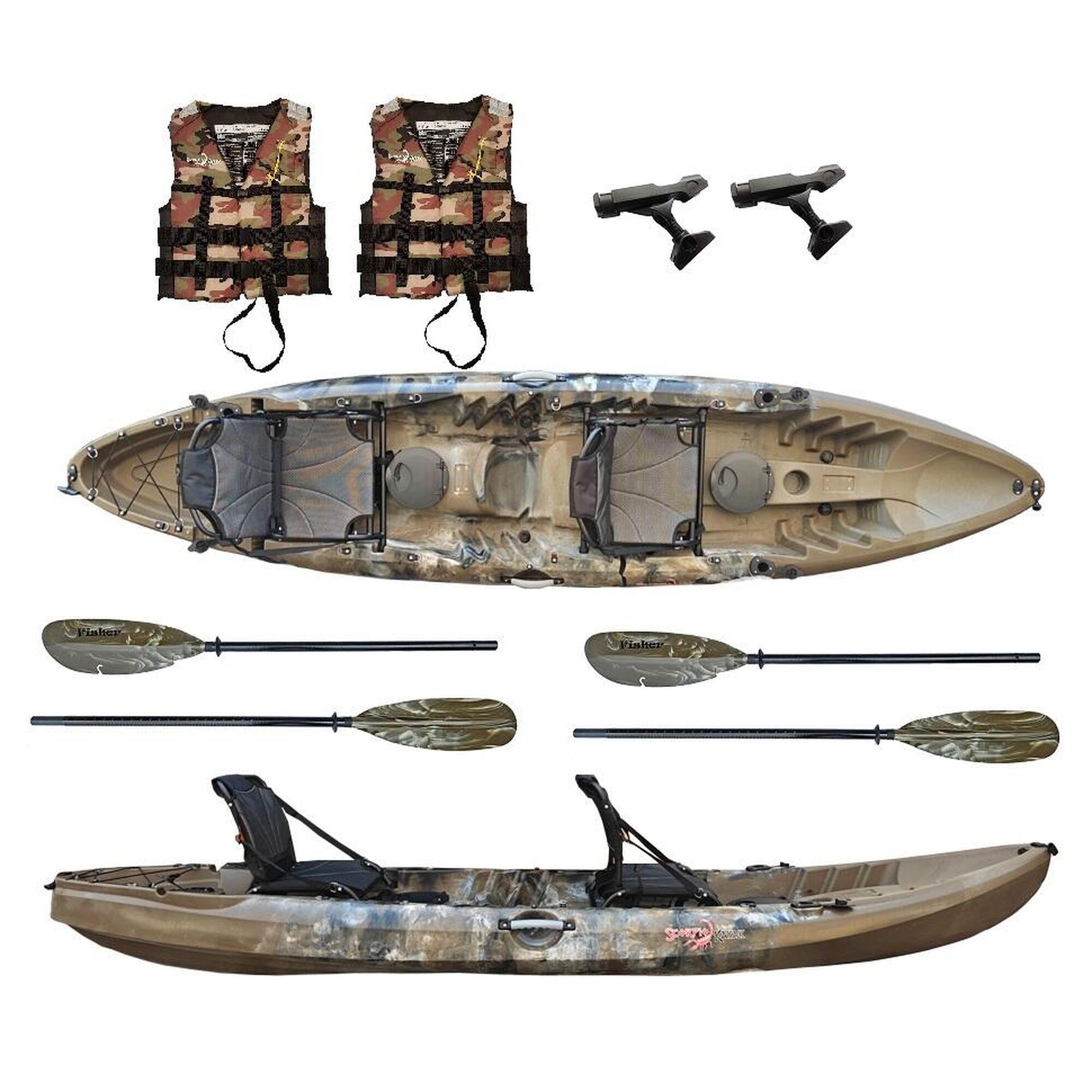 Kajak dwuosobowy wędkarski sit on top Scorpio kayak Orinoko 3 Angler zestaw