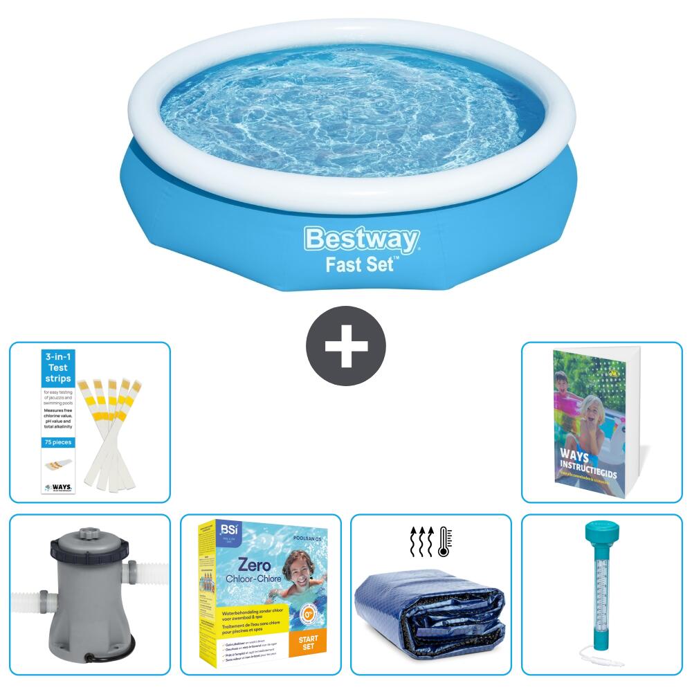 BESTWAY Basen Fast Set Okrągły - 305x66 cm - 7-częściowy S184