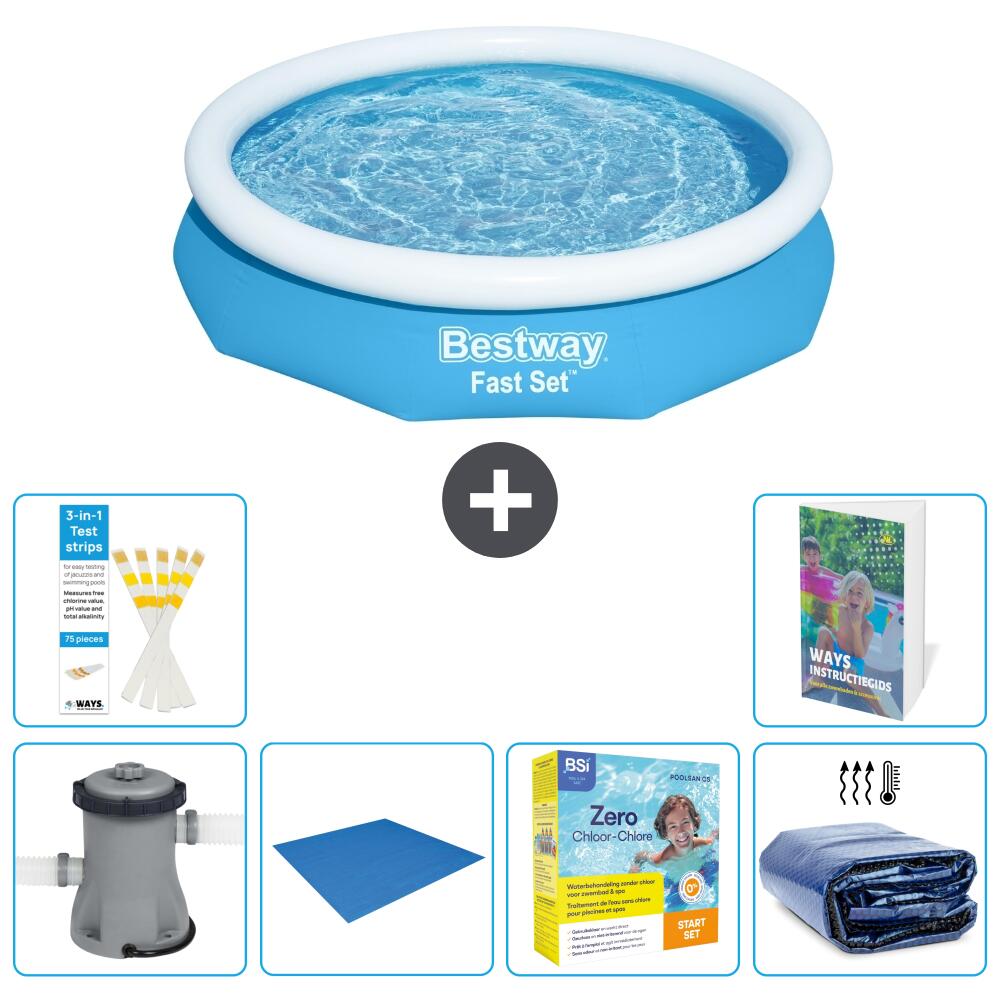 BESTWAY Basen Fast Set Okrągły - 305x66 cm - 7-częściowy S245