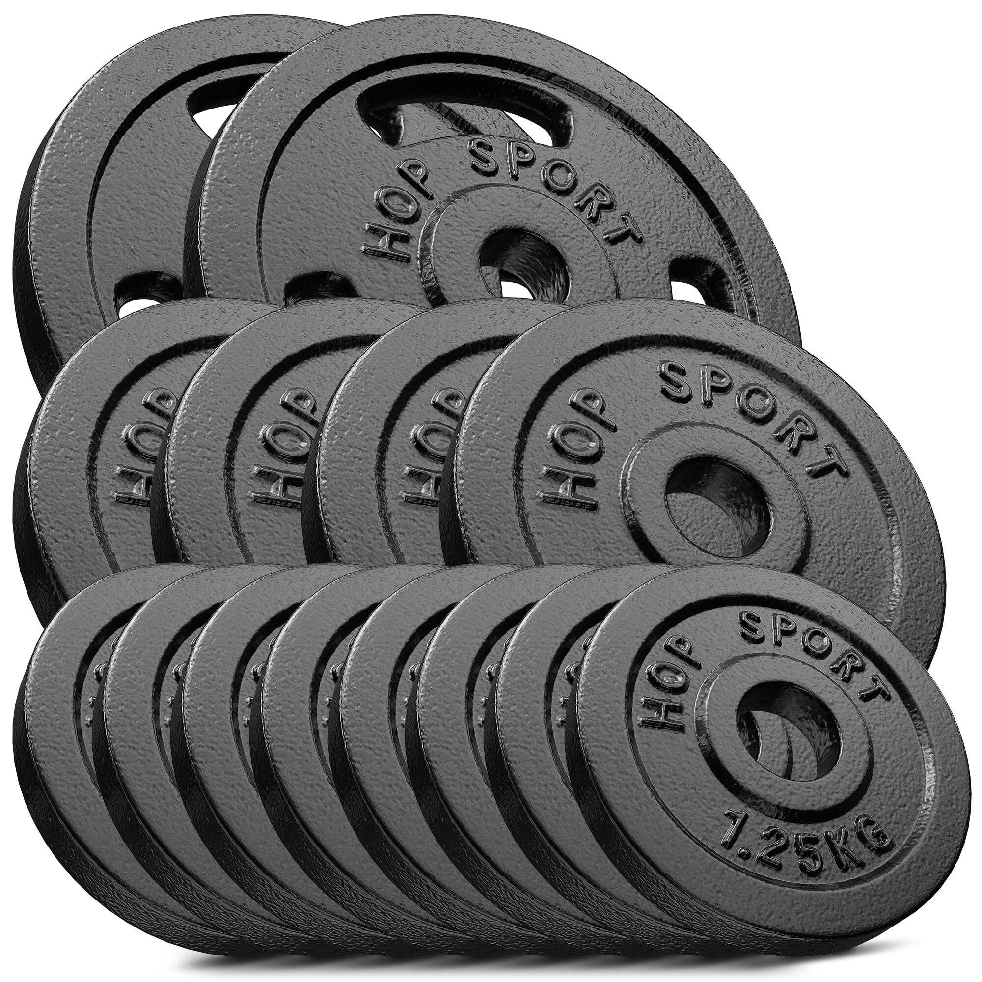 Zestaw obciążeń żeliwnych do sztangi Hop-Sport HS-I30C 30kg (2x5, 4x2.5, 8x1.25)