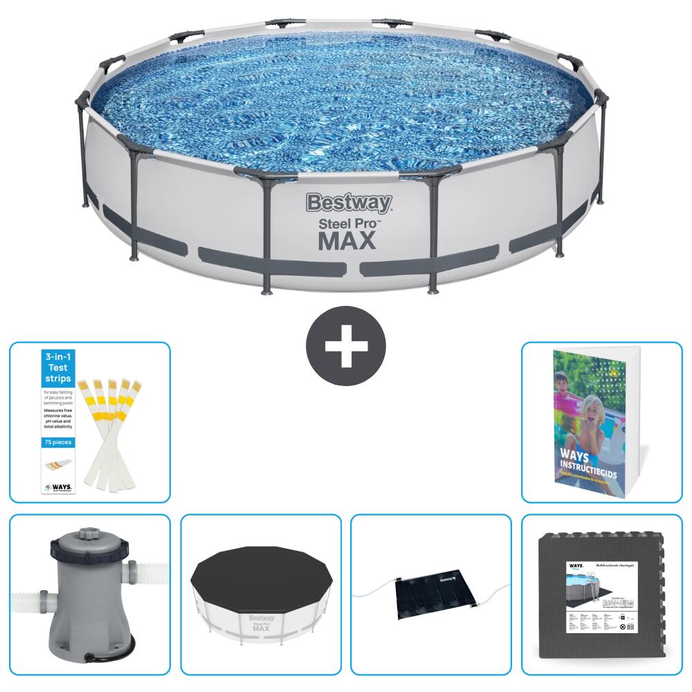 BESTWAY Basen Steel Pro MAX Okrągły - 366x76 cm - 7-częściowy S195