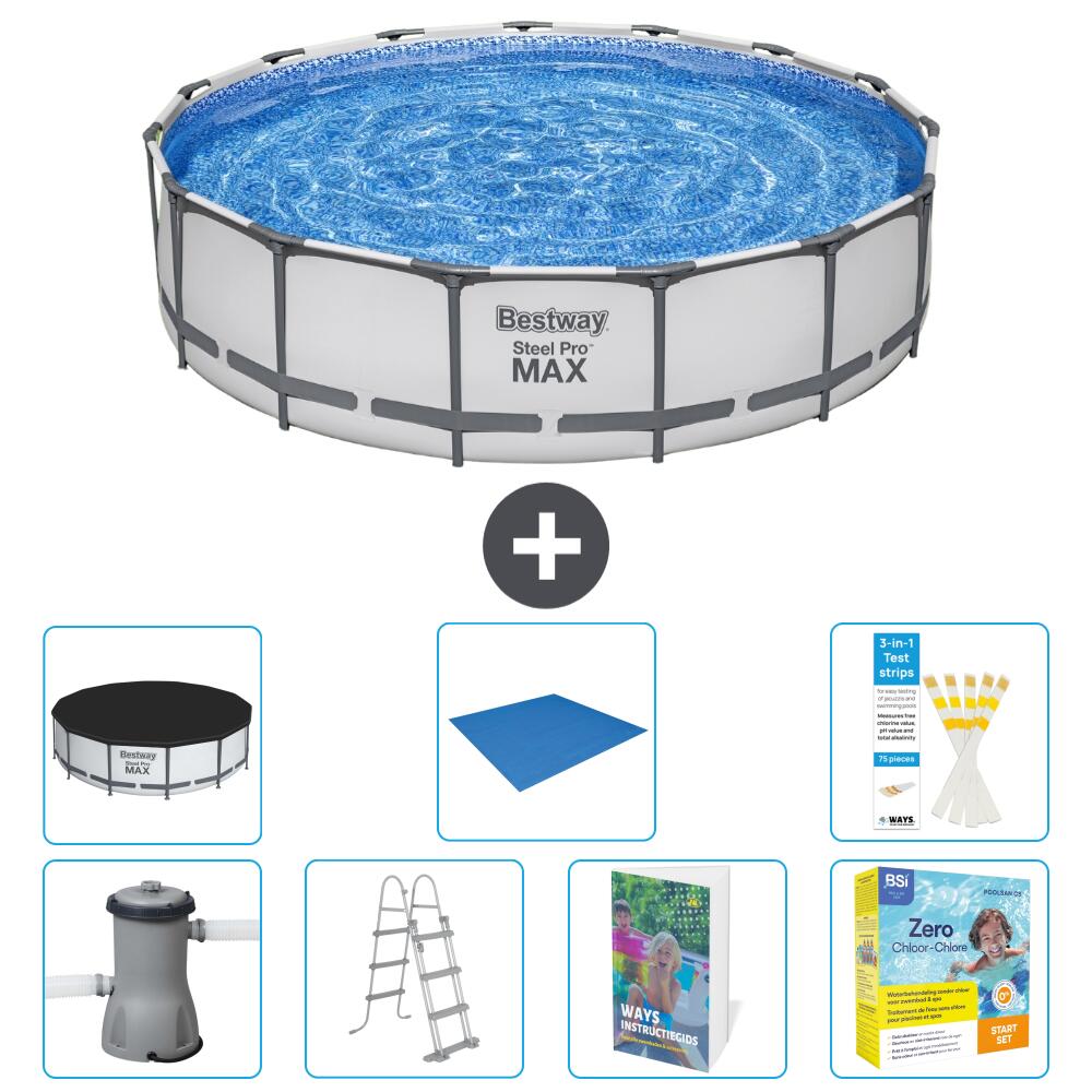 BESTWAY Basen Steel Pro MAX Okrągły - 457x122 cm - 8-częściowy S546