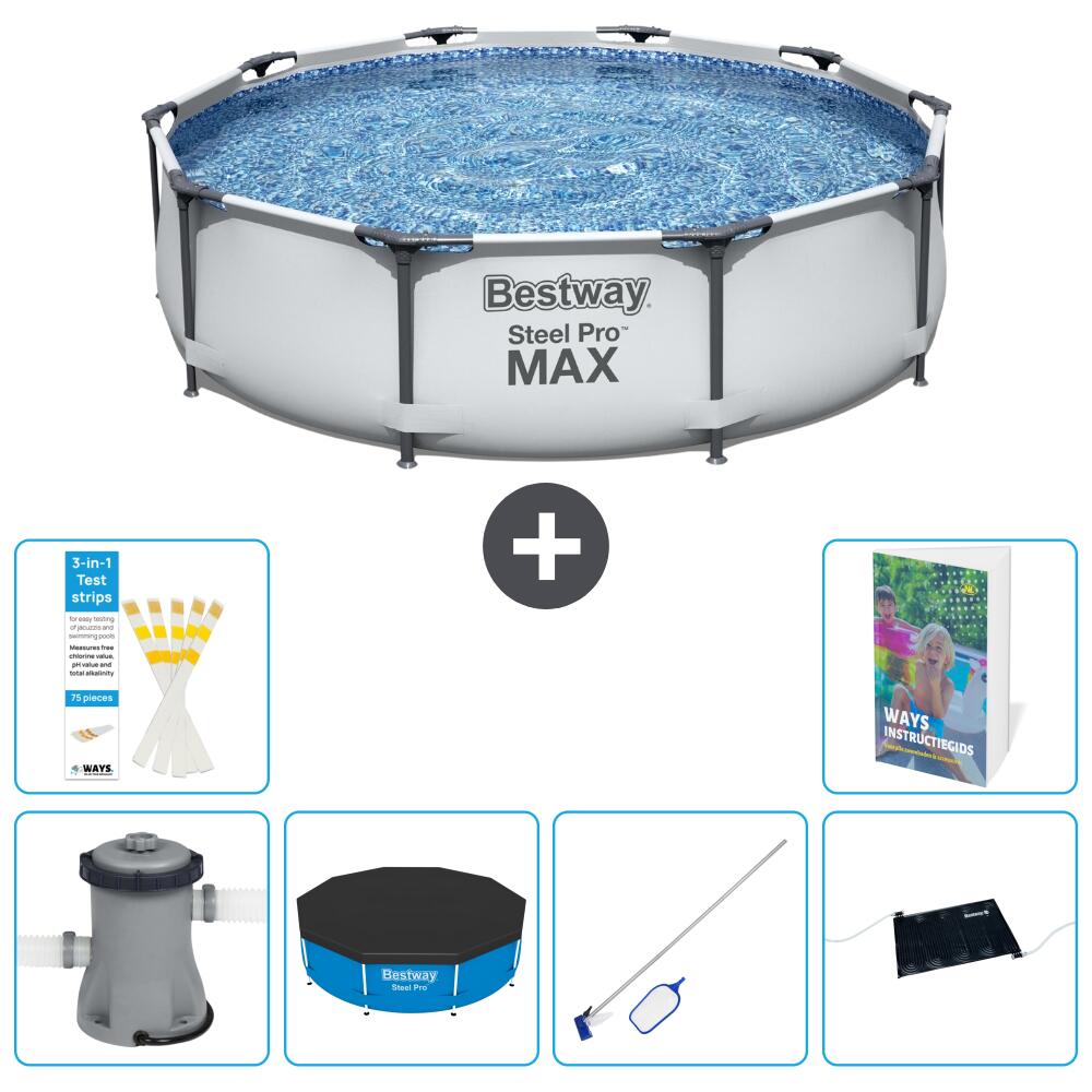 BESTWAY Basen Steel Pro MAX Okrągły - 305x76 cm - 7-częściowy S241