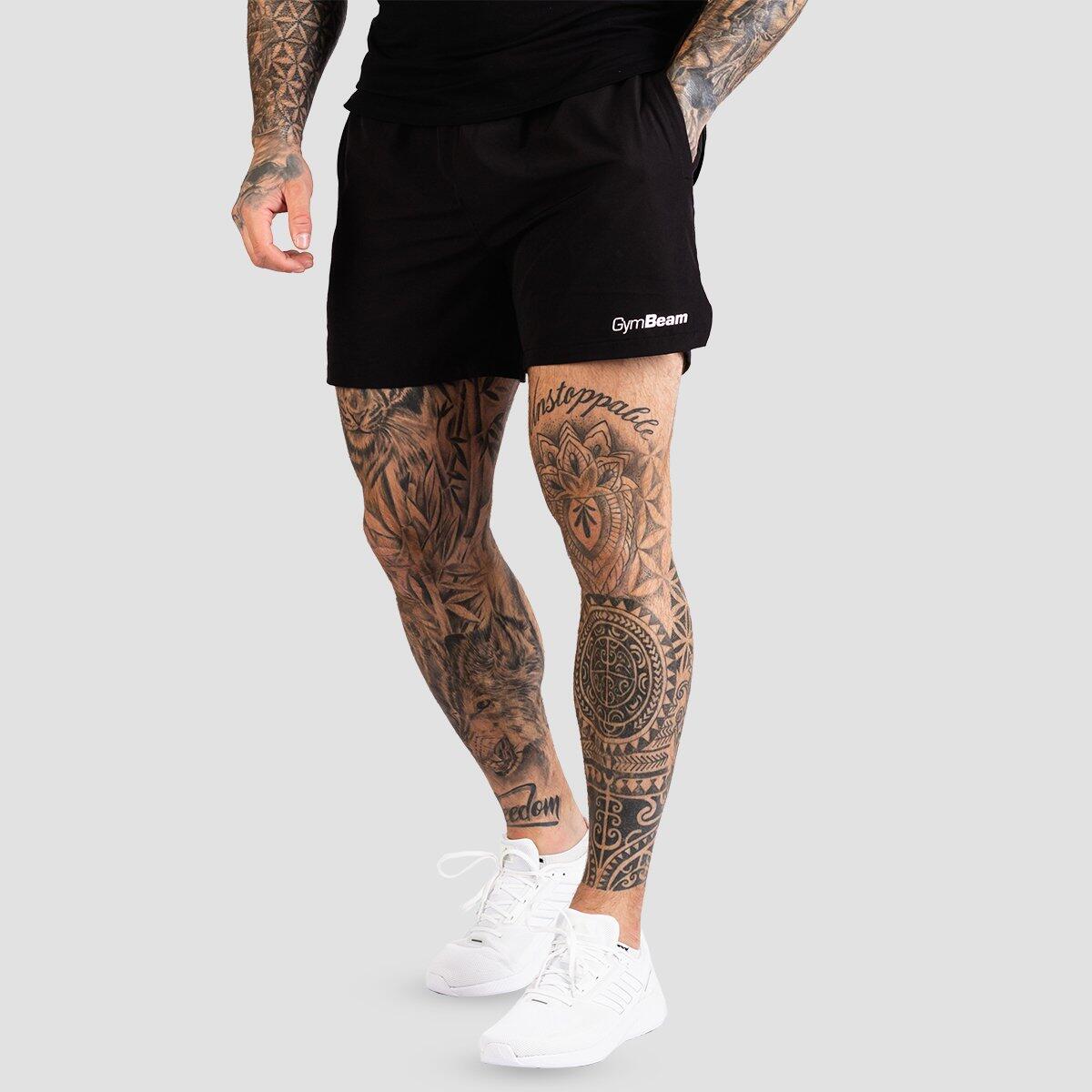 Szorty męskie fitness regular czarne TRN