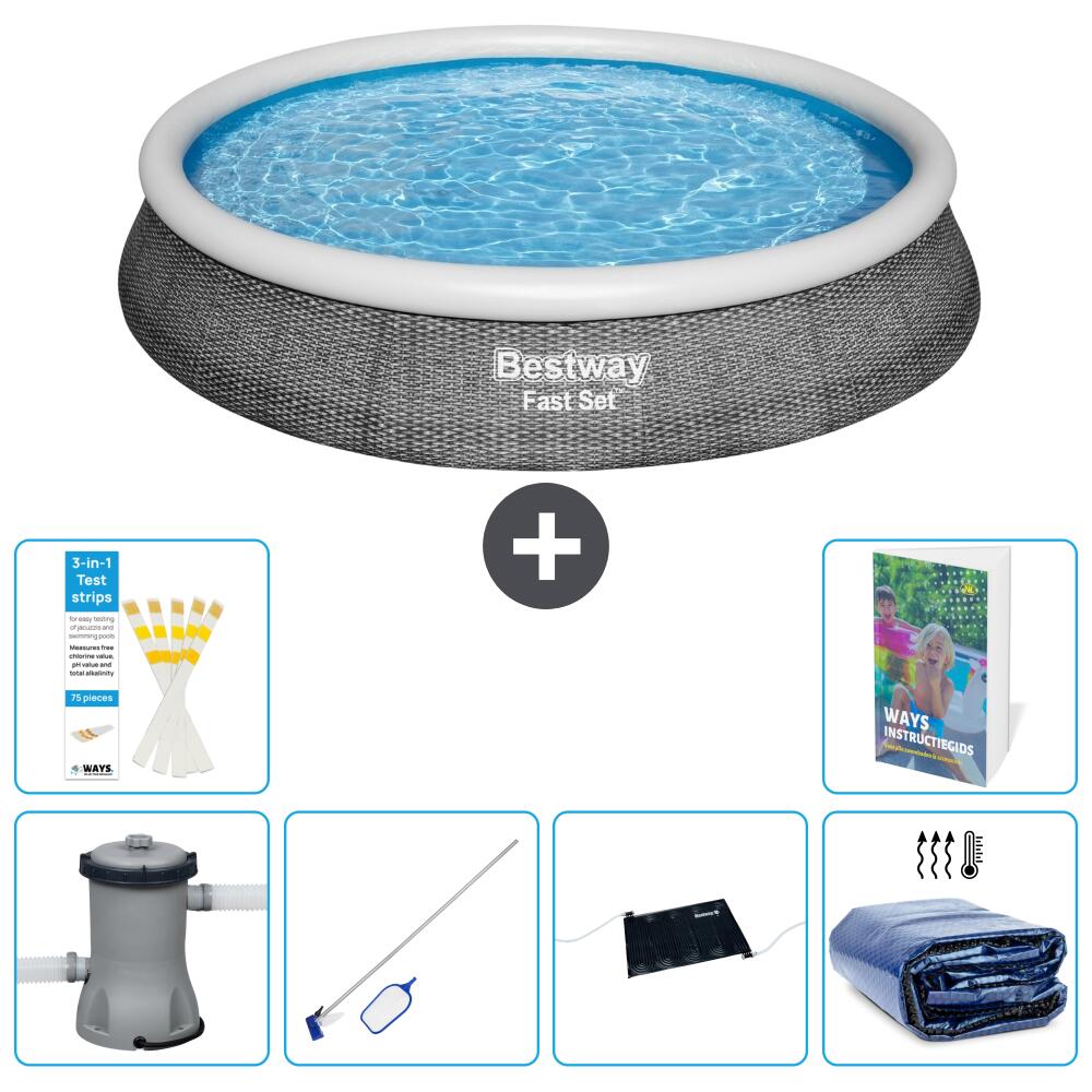 BESTWAY Basen Fast Set Okrągły - 396x84 cm - 7-częściowy S235