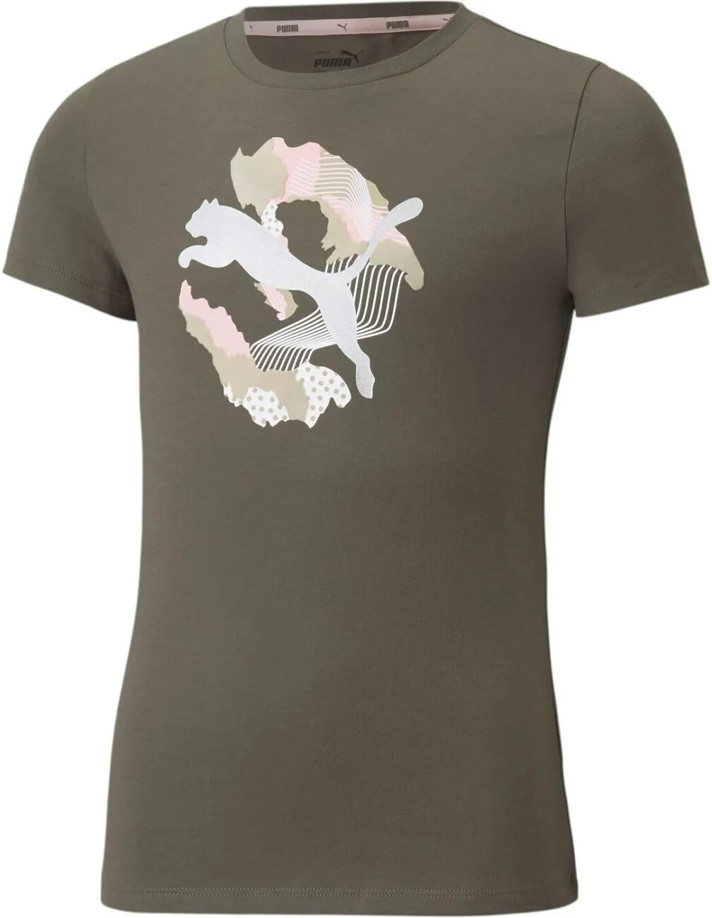 Dziecięca koszulka Puma Alpha Tee G Grape Leaf Khaki