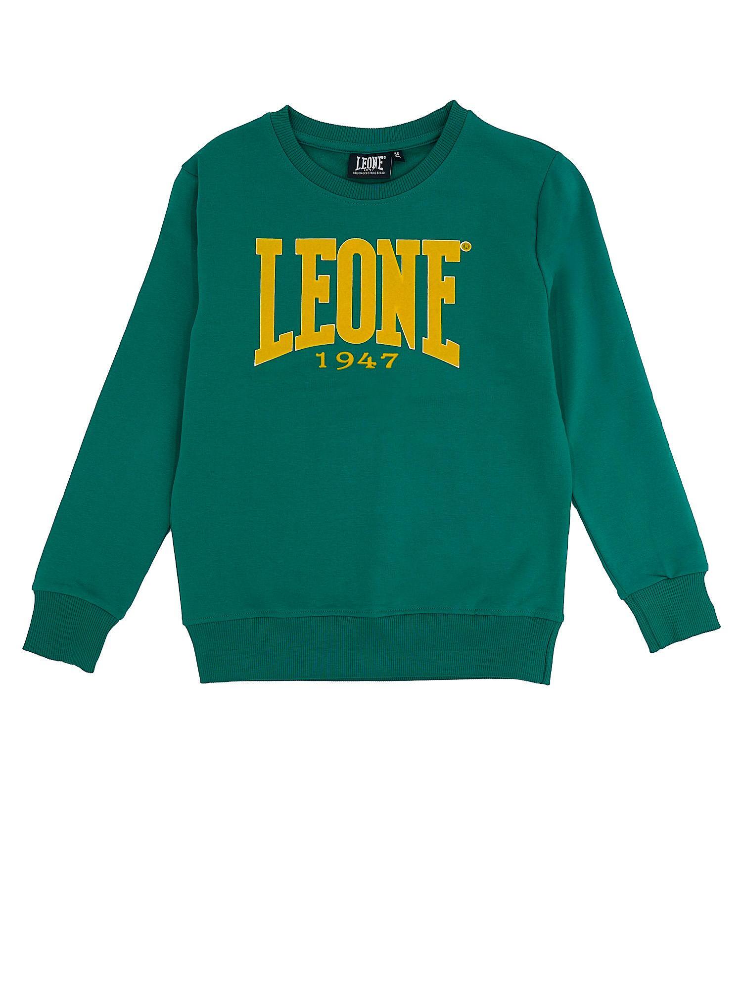Sweter dziecięcy z okrągłym dekoltem w stylu college'u z motywem lwa