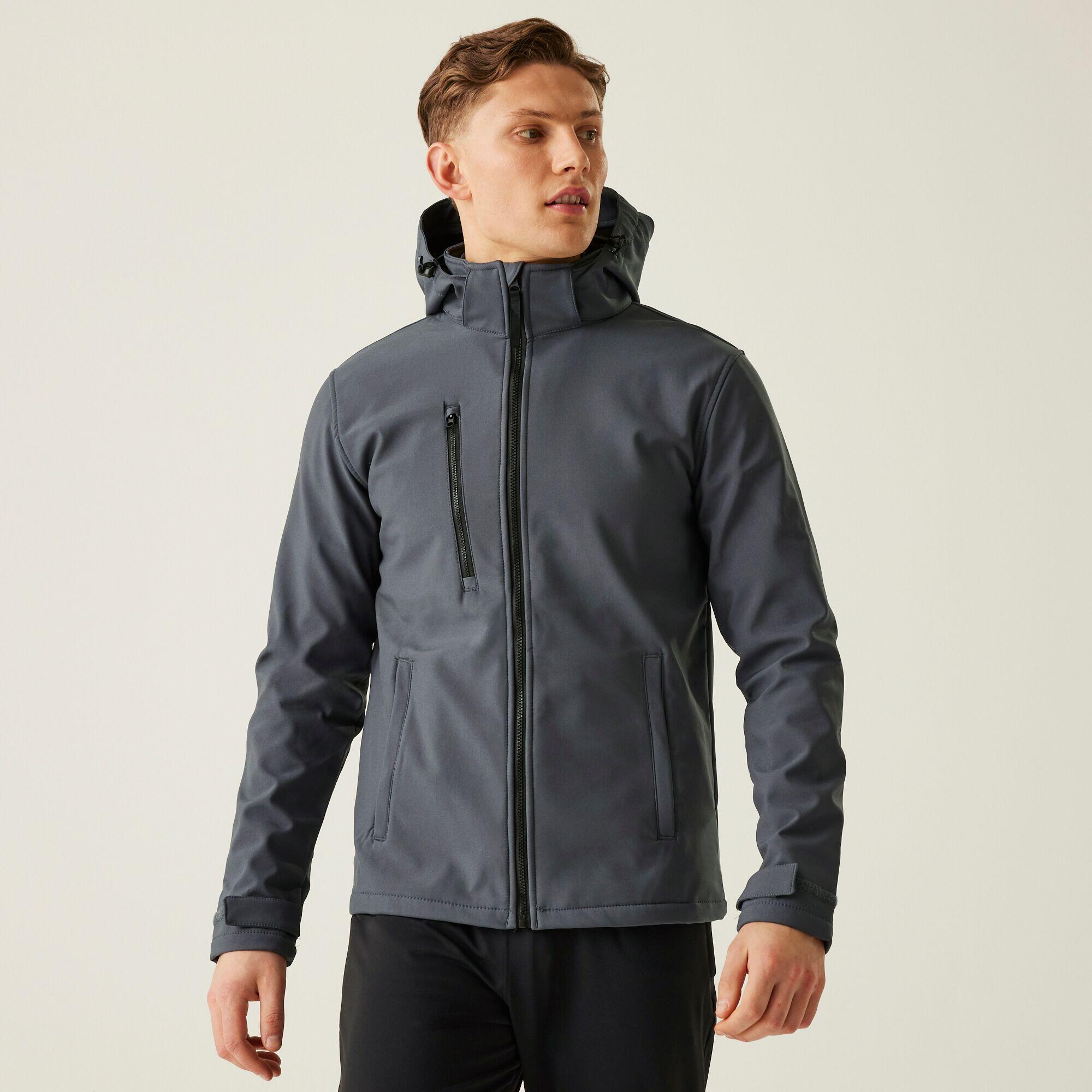 Męska 3-warstwowa kurtka softshell z kapturem Venturer z nadrukiem