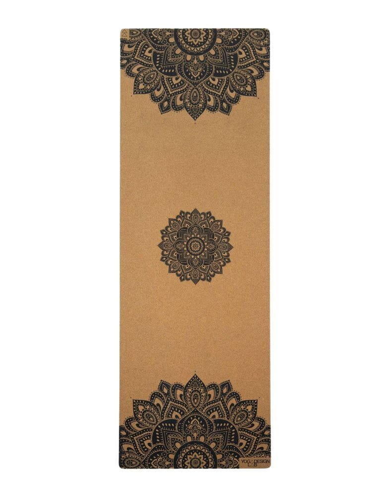 Korkowa mata do jogi Yoga Design Lab 1,5mm - Mandala Black