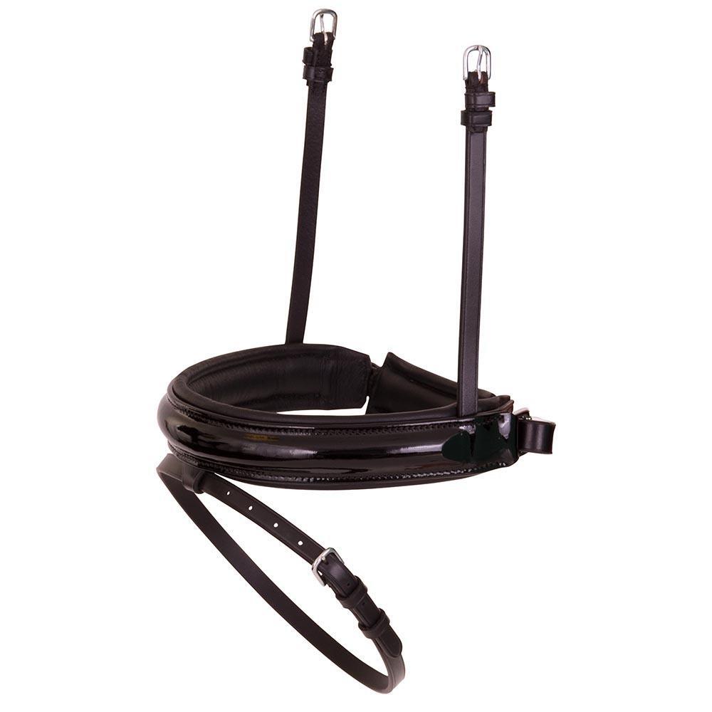 Nachrapnik z szerokiej skóry lakierowanej BR Equitation Pull-back Laquer