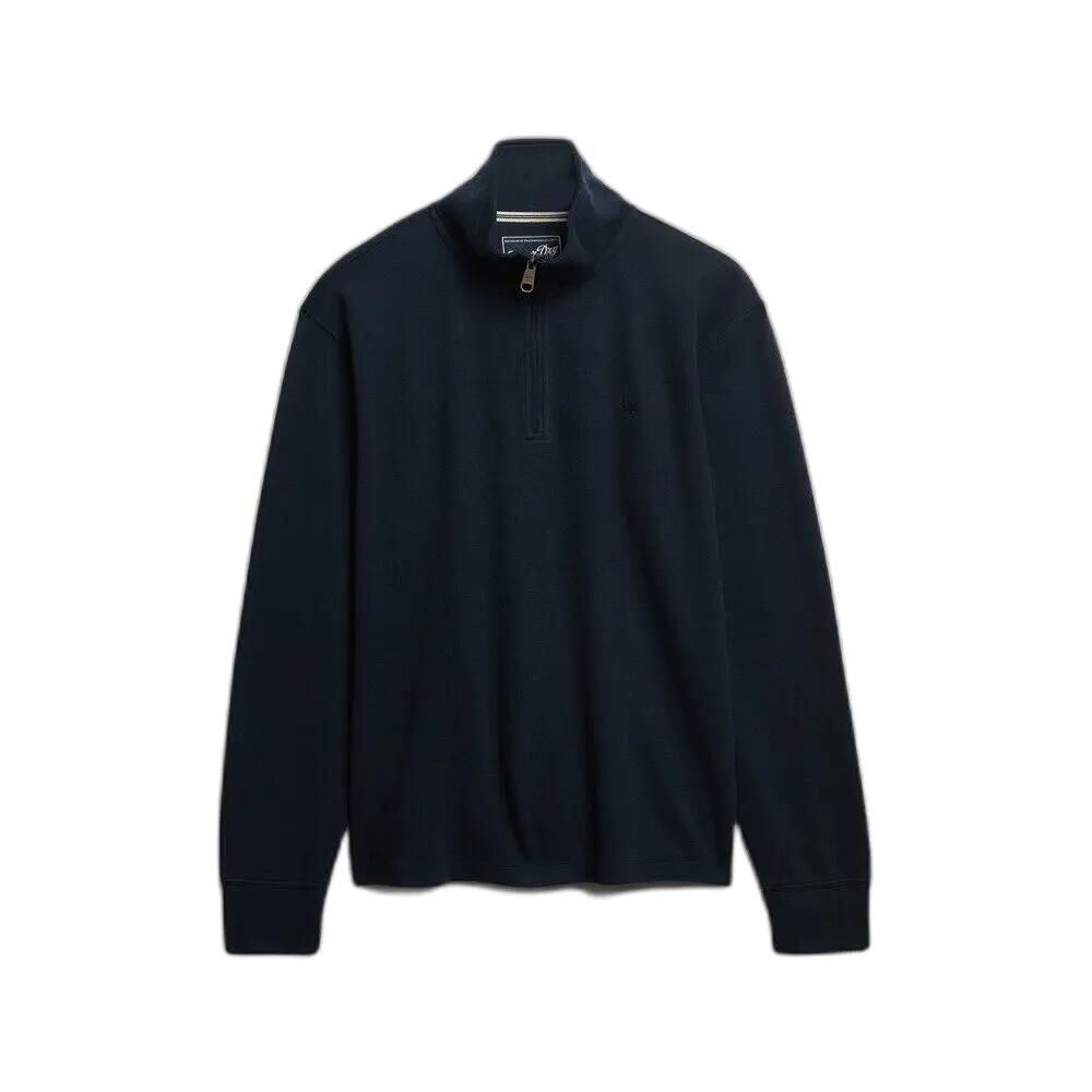 Sweter z prążkowanego materiału z zamkiem na szyi Superdry