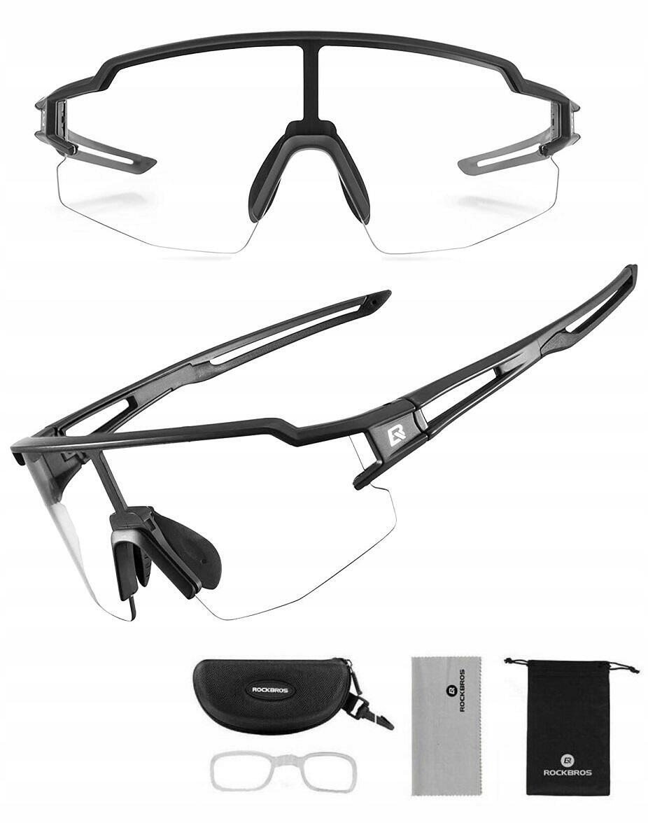 Okulary rowerowe Rockbros fotochrom uv400 unisex czarny