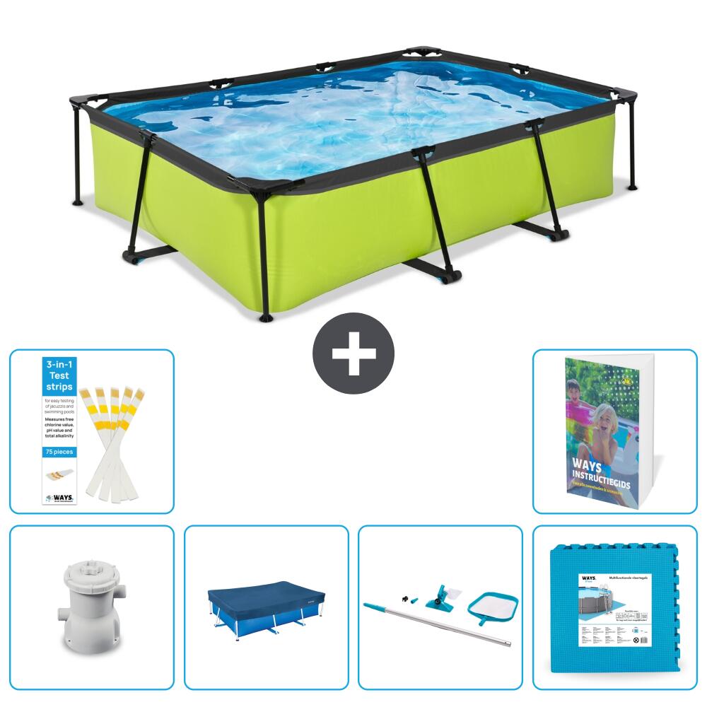 EXIT TOYS Basen Prostokątny - 300x200x65 cm - 7-częściowy S295