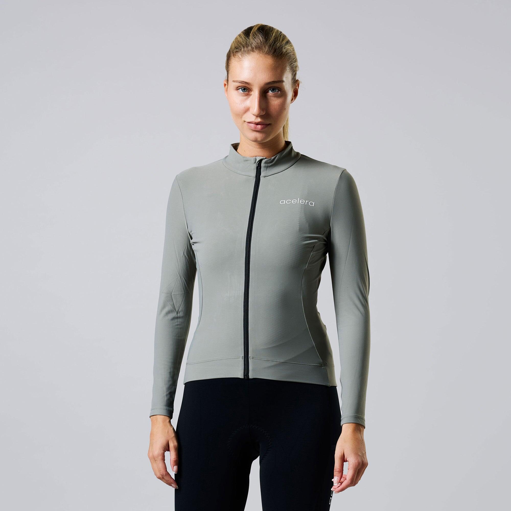 Ciepła damska koszulka kolarska z długim rękawem