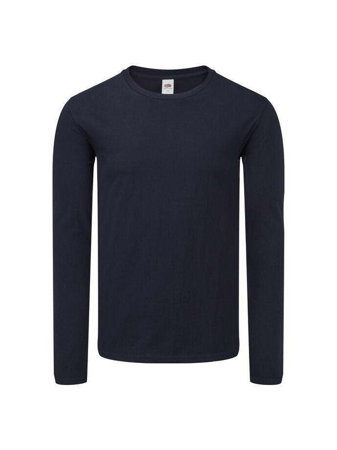 T-shirt z długim rękawem Fruit of the Loom Iconic 150 niebieski oscuro