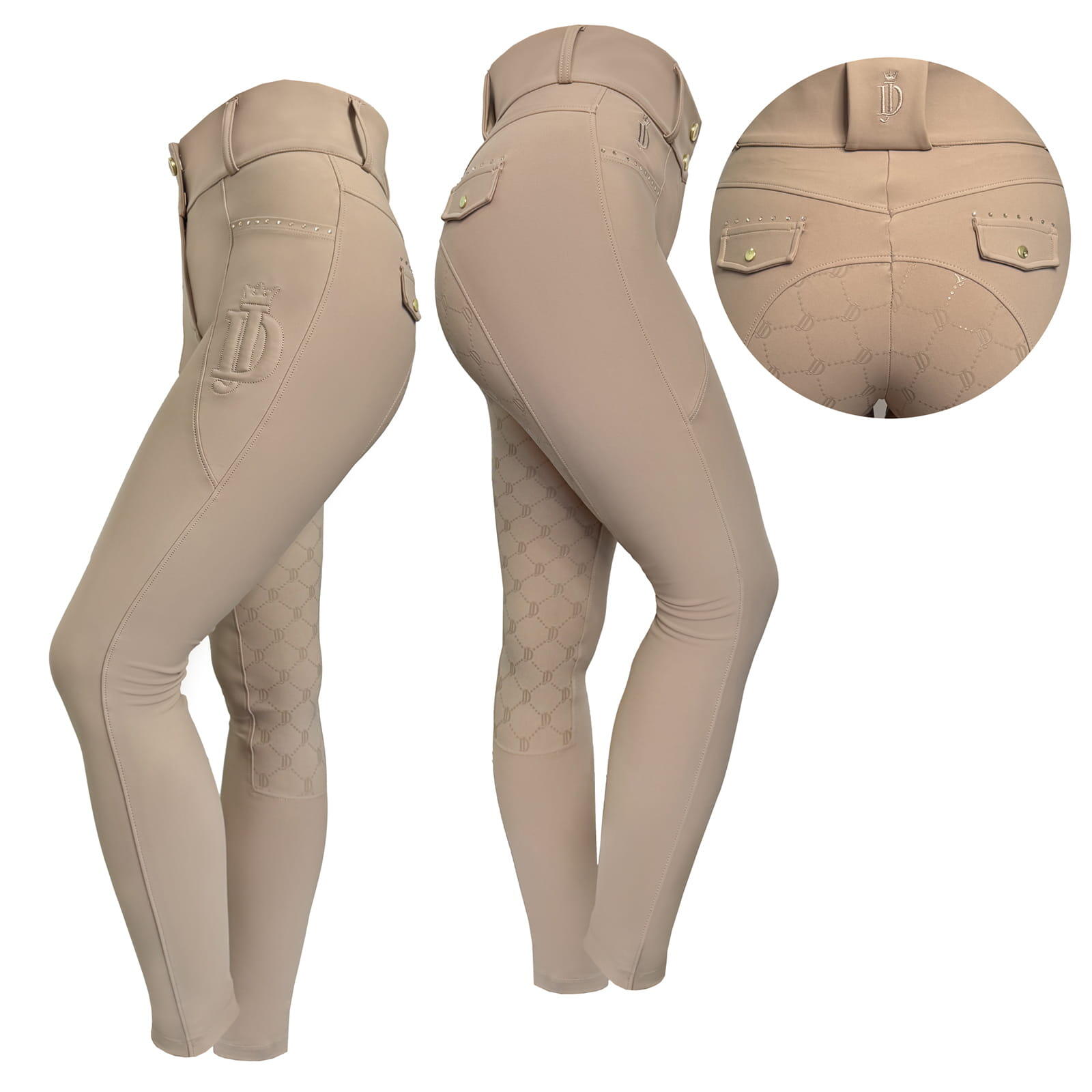 Legginsy jeździeckie z pełnym lejem JD ATTACK Elite