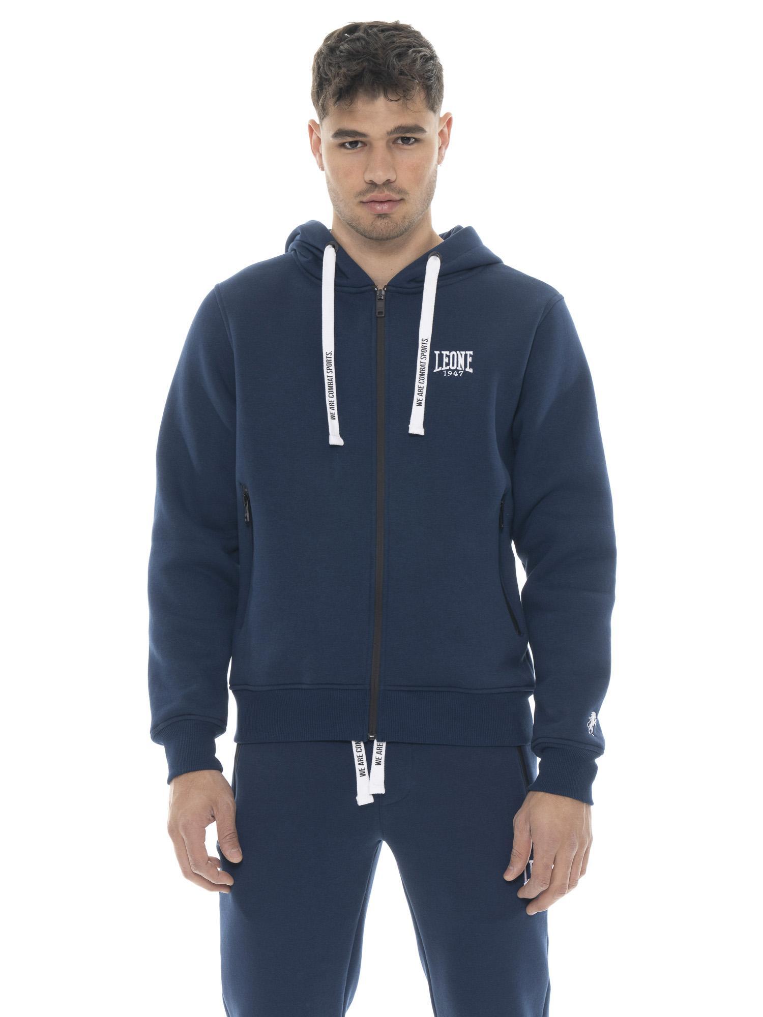 Bluza męska Leone 1947 Apparel Soft Basic z kapturem i zamkiem na zimę