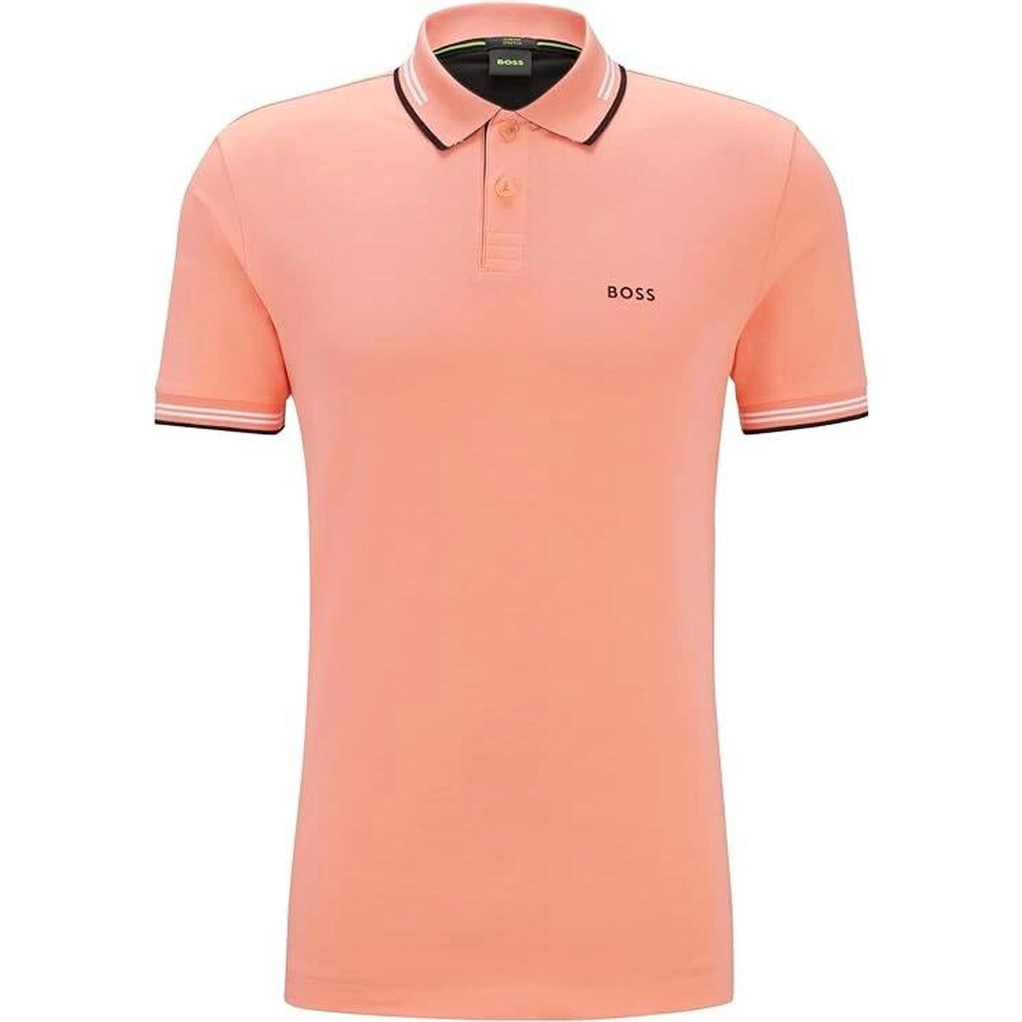 Koszulka męska Polo BOSS Paul Open Red slim fit czerwona (50506193-649)