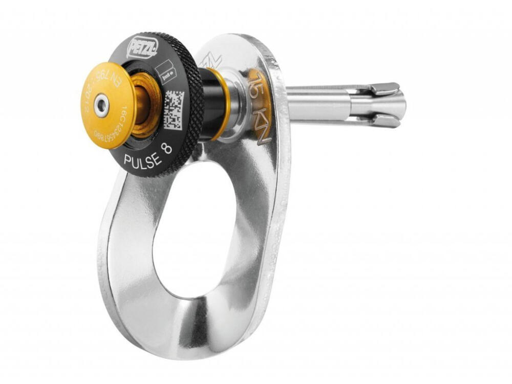 Petzl Ancrage Provisoire Pulse 8 mm - aluminiowa płytka, stalowy kołek, pokrętło