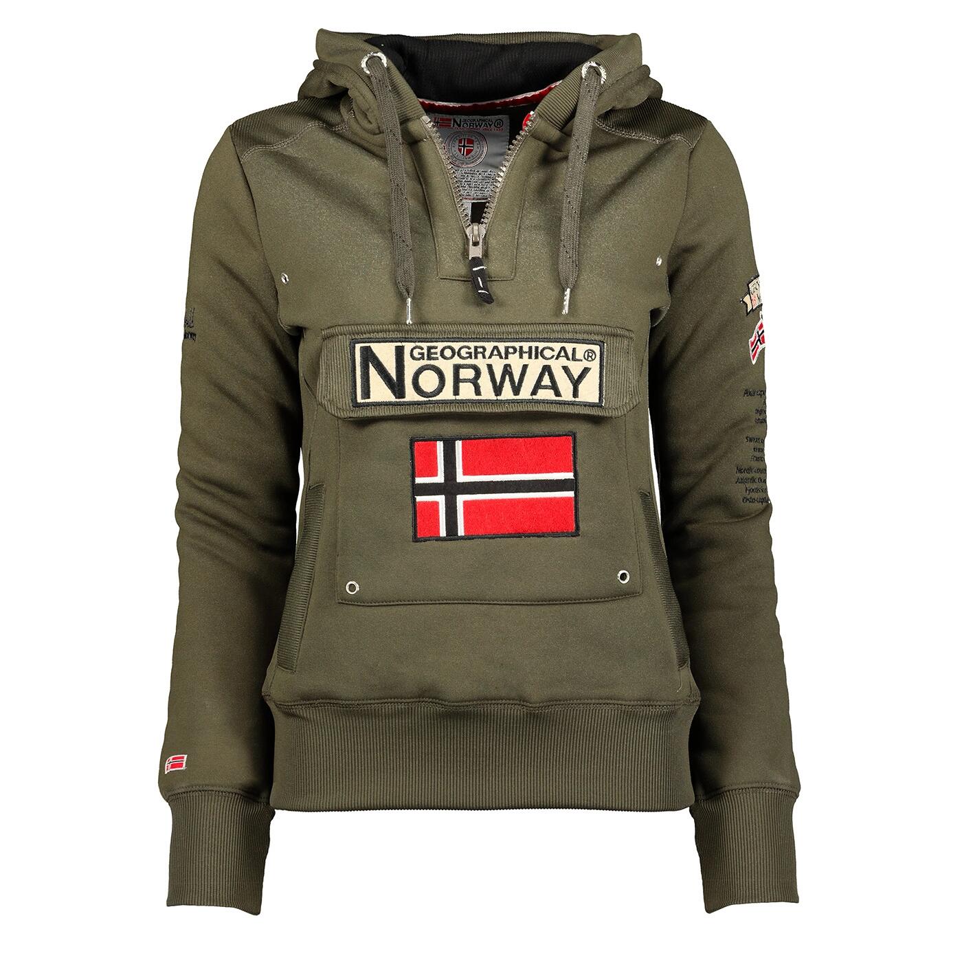 Bluza męska Geographical Norway GYMCLASS KAKI WW2491H/GN — khaki, z kapturem.