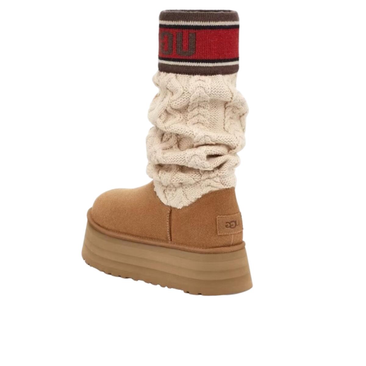Buty do chodzenia dla dorosłych UGG Classic Sweater Letter Boot Chestnut