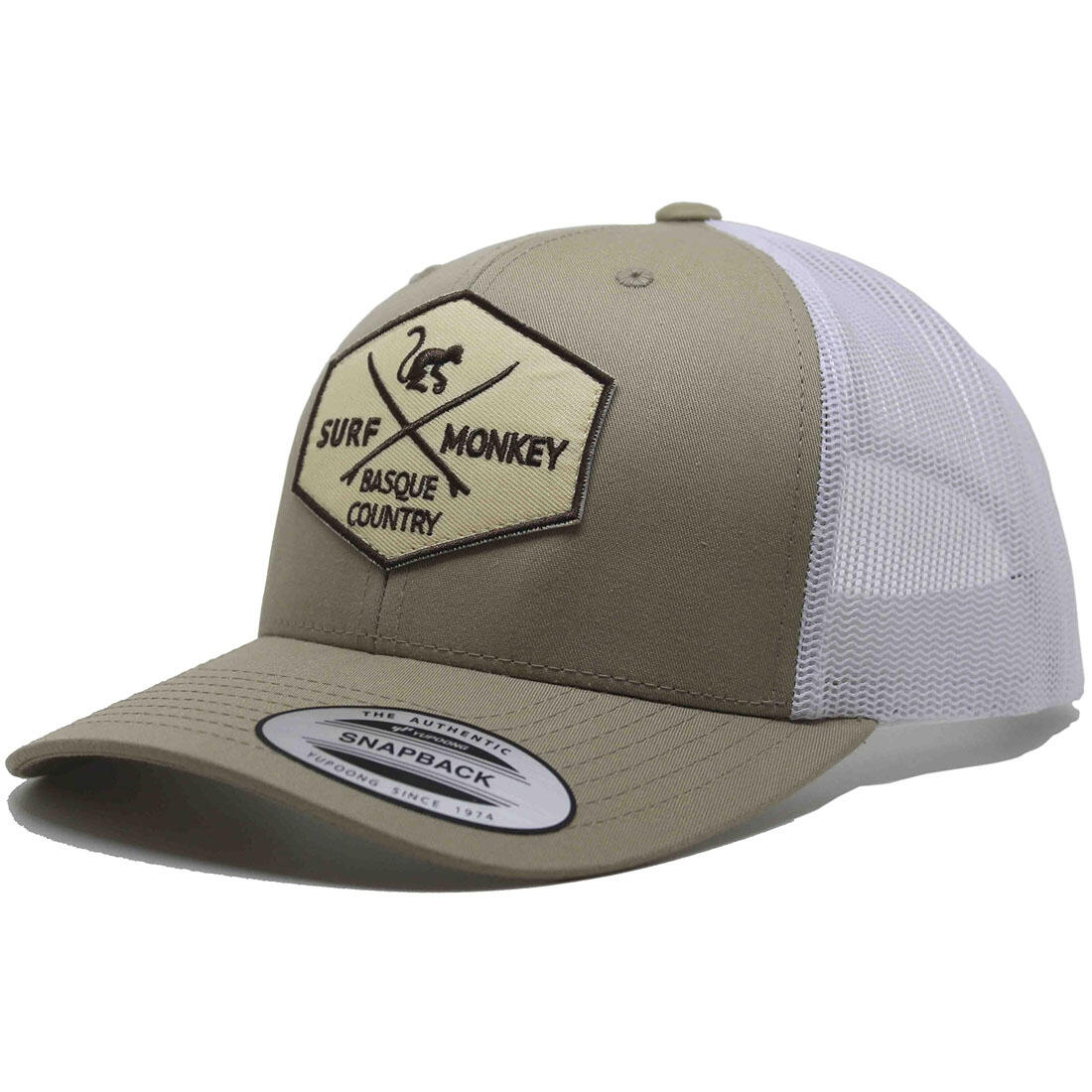 Czapka Trucker - 6 paneli / Rozmiar uniwersalny (Beżowy/Biały)