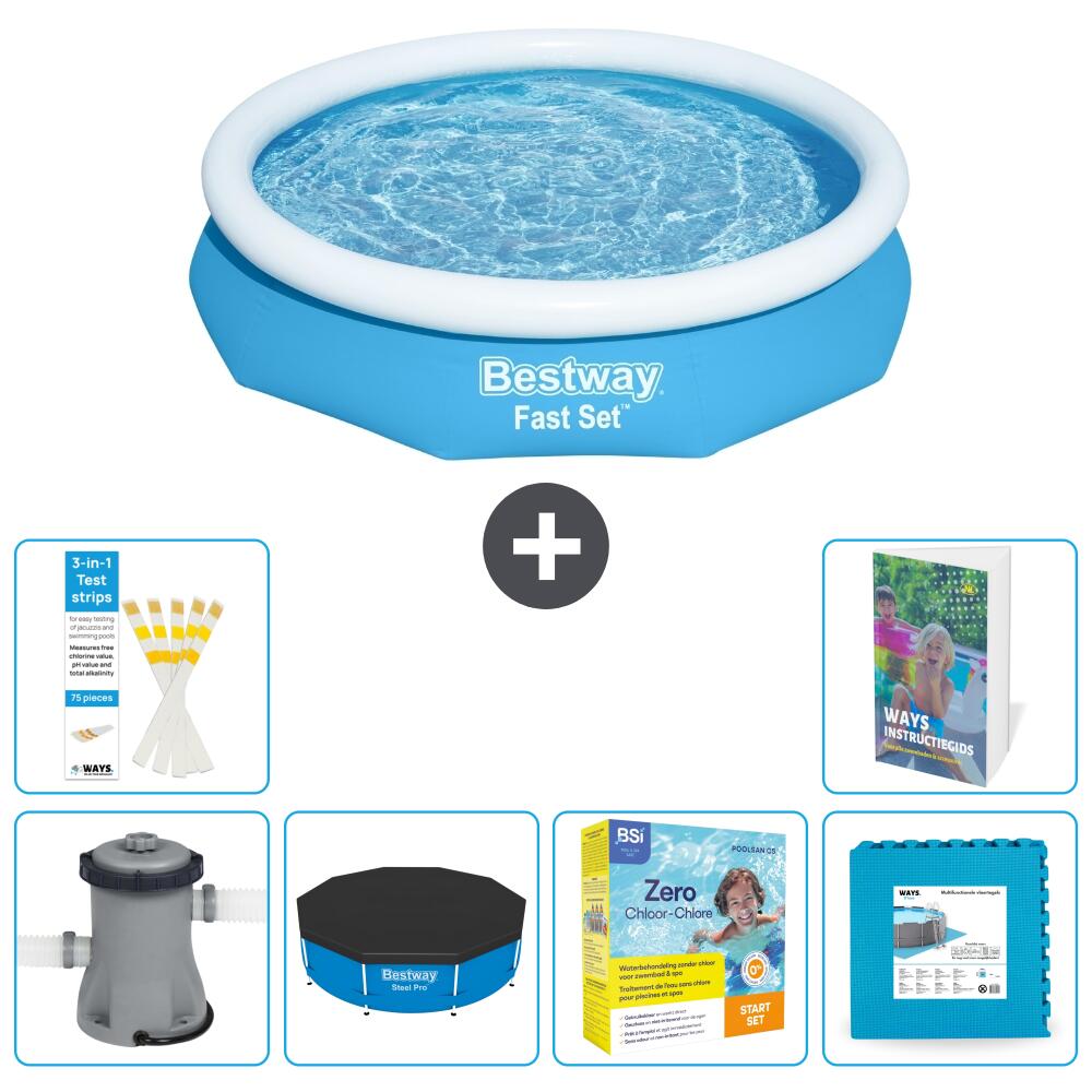 BESTWAY Basen Fast Set Okrągły - 305x66 cm - 7-częściowy S276