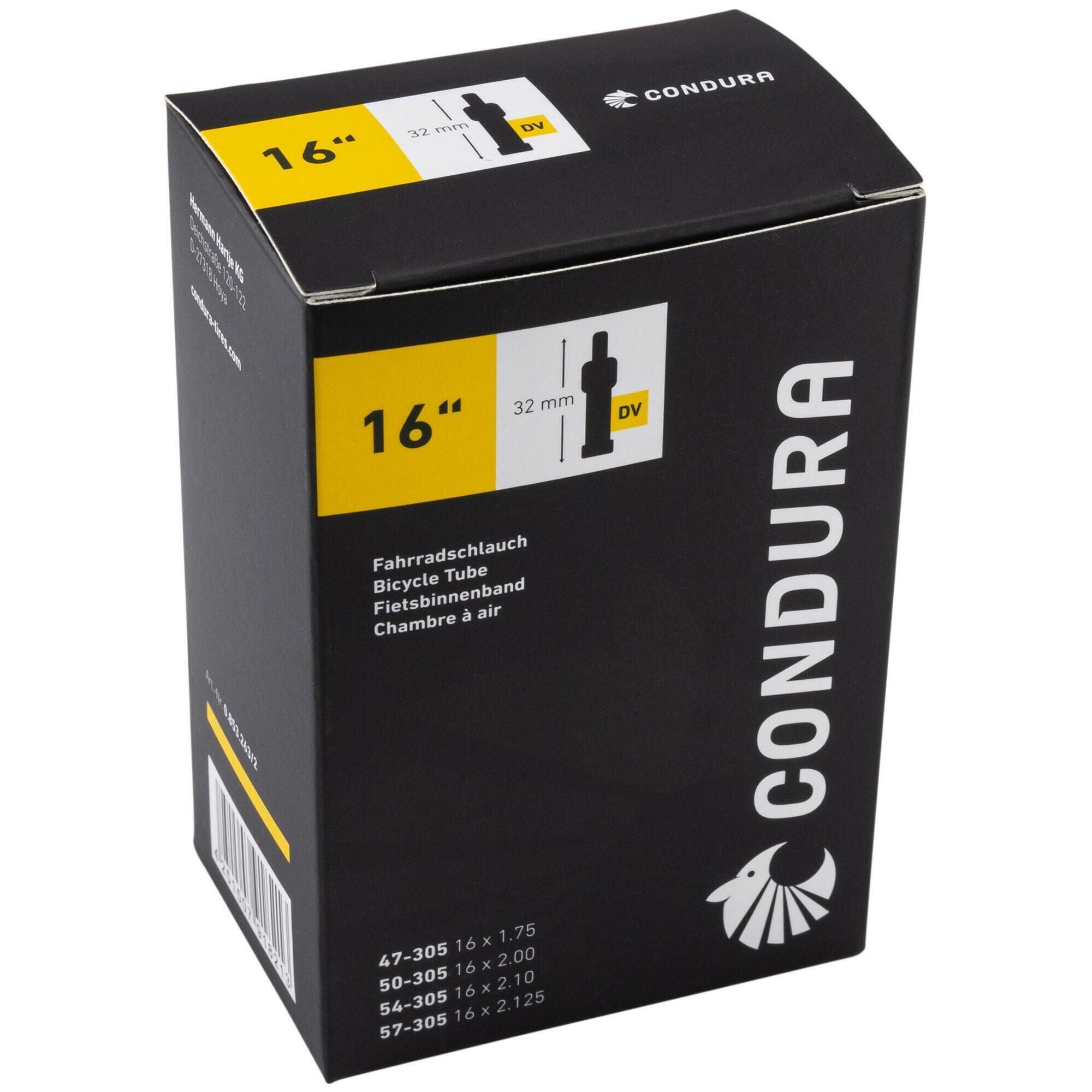 Wewnętrzna Dętka Condura 16 dv32 47/57-305 do Rowerów Miejskich