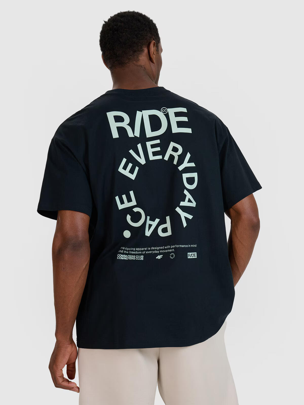 T-shirt oversize z nadrukiem męski 4F 4FWSS25TTSHM1979