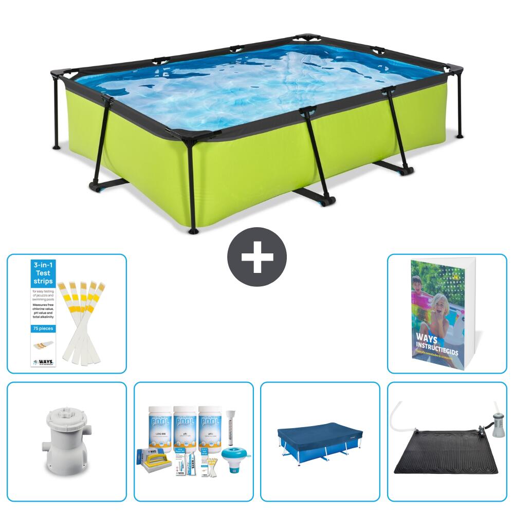 EXIT TOYS Basen Prostokątny - 300x200x65 cm - 7-częściowy S284