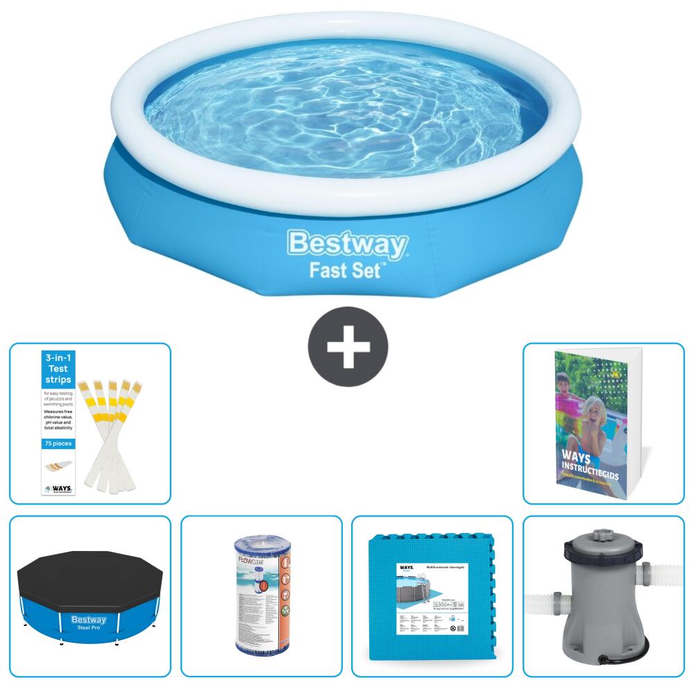 BESTWAY Basen Fast Set Okrągły - 305x66 cm - 7-częściowy S146