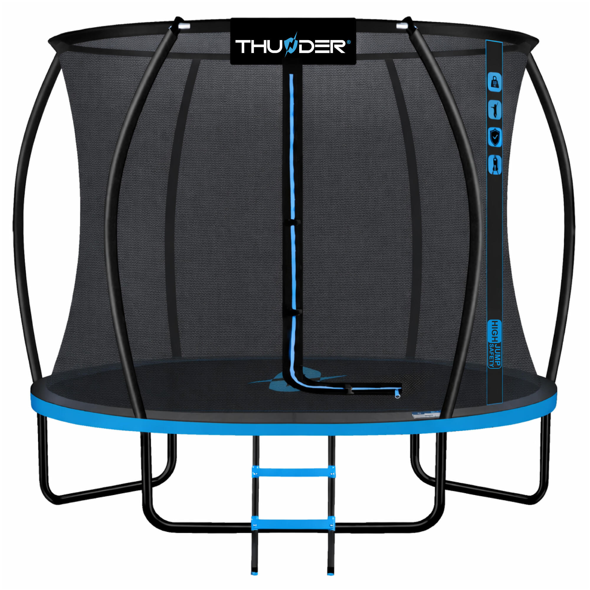 Trampolina ogrodowa dla dzieci z siatką THUNDER INSIDE ULTRA 10FT 305CM BLUE