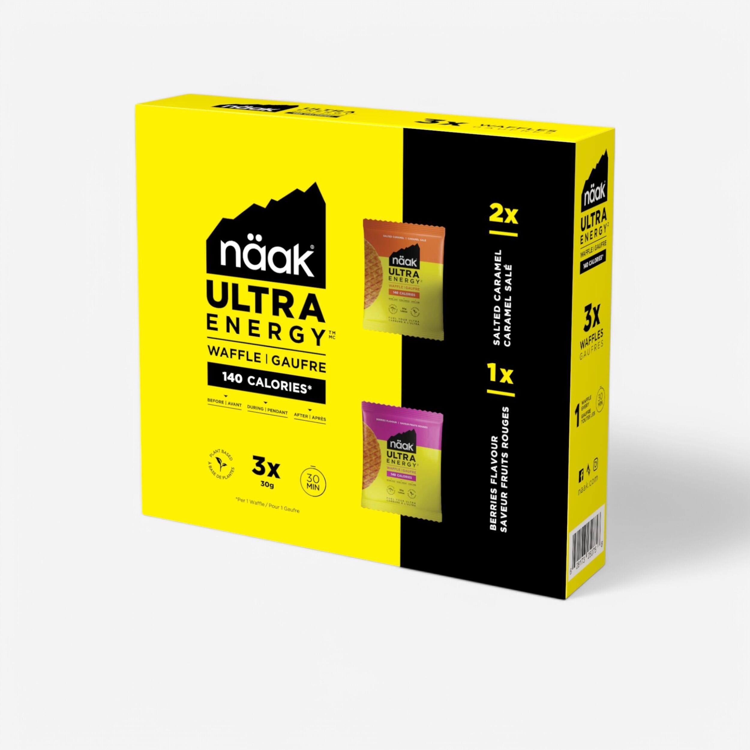 Wafle energetyczne Naak Ultra Energy™ czerwone owoce, karmel 3 x 30 g