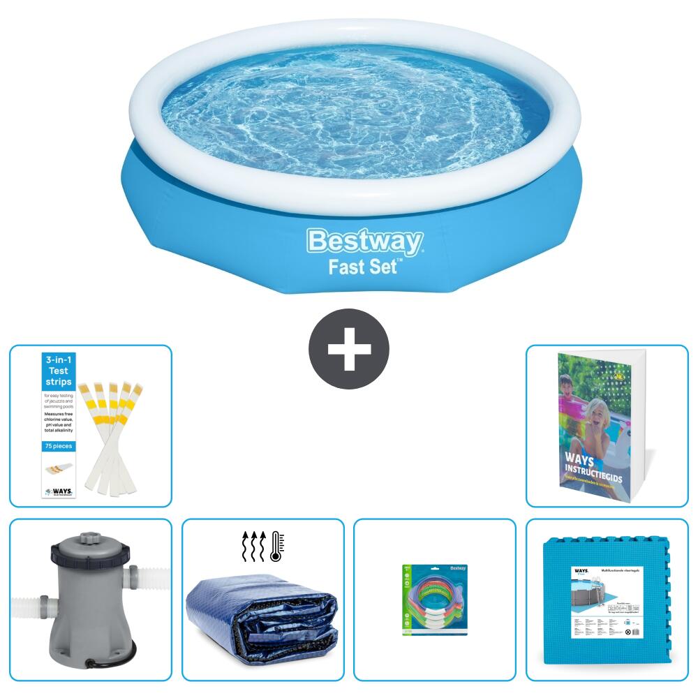 BESTWAY Basen Fast Set Okrągły - 305x66 cm - 7-częściowy S229