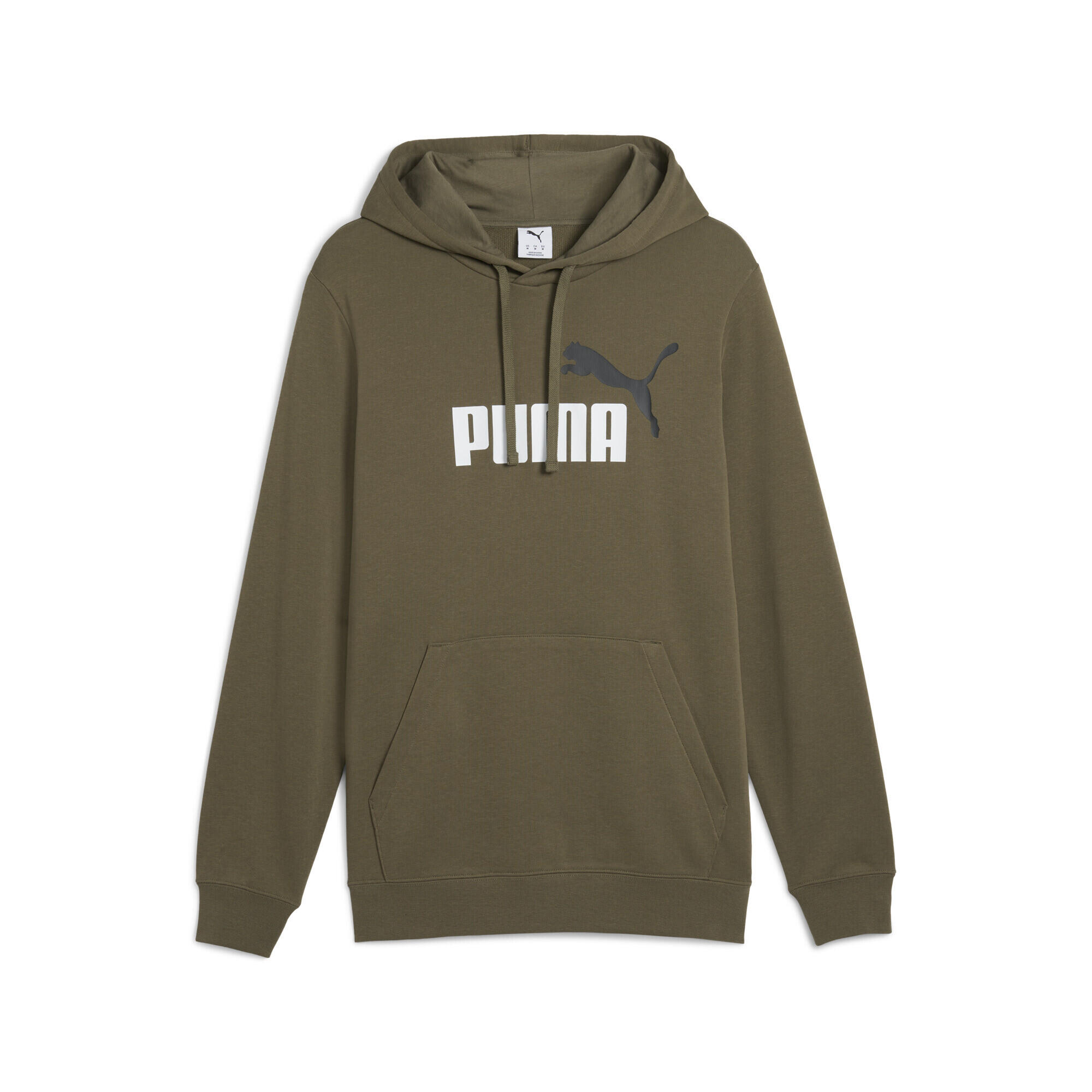 Męska bluza z kapturem Essentials z dwukolorowym logo No. 1 PUMA Loden Green