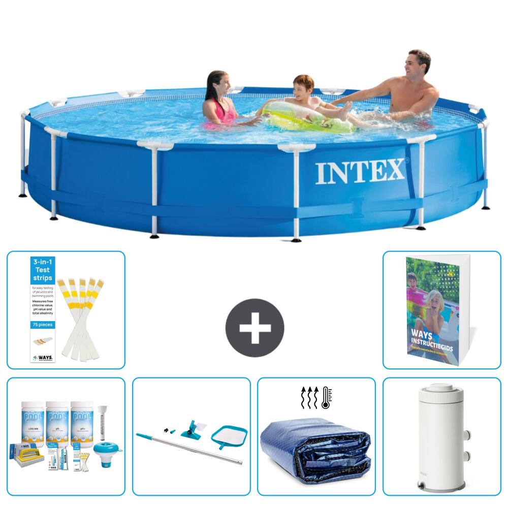 INTEX Basen ze stelażem Okrągły - 366x76 cm - 7-częściowy S93