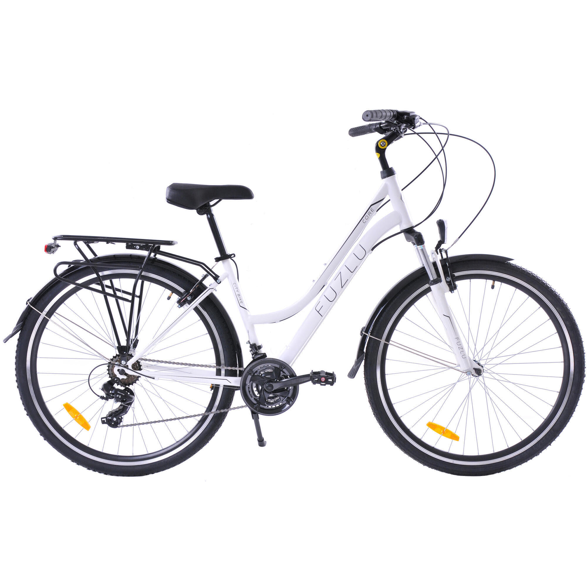 Rower trekkingowy 28 Fuzlu Core Lady amor. 18 biały/czarny/czarny mat